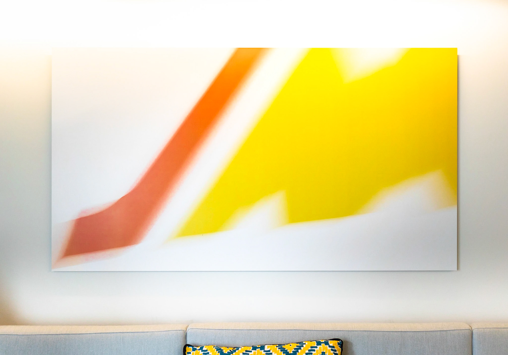 Photo du tirage "Rouge-Jaune", à la Cantine Monop'Daily du CNIT / La Défense, Paris, France