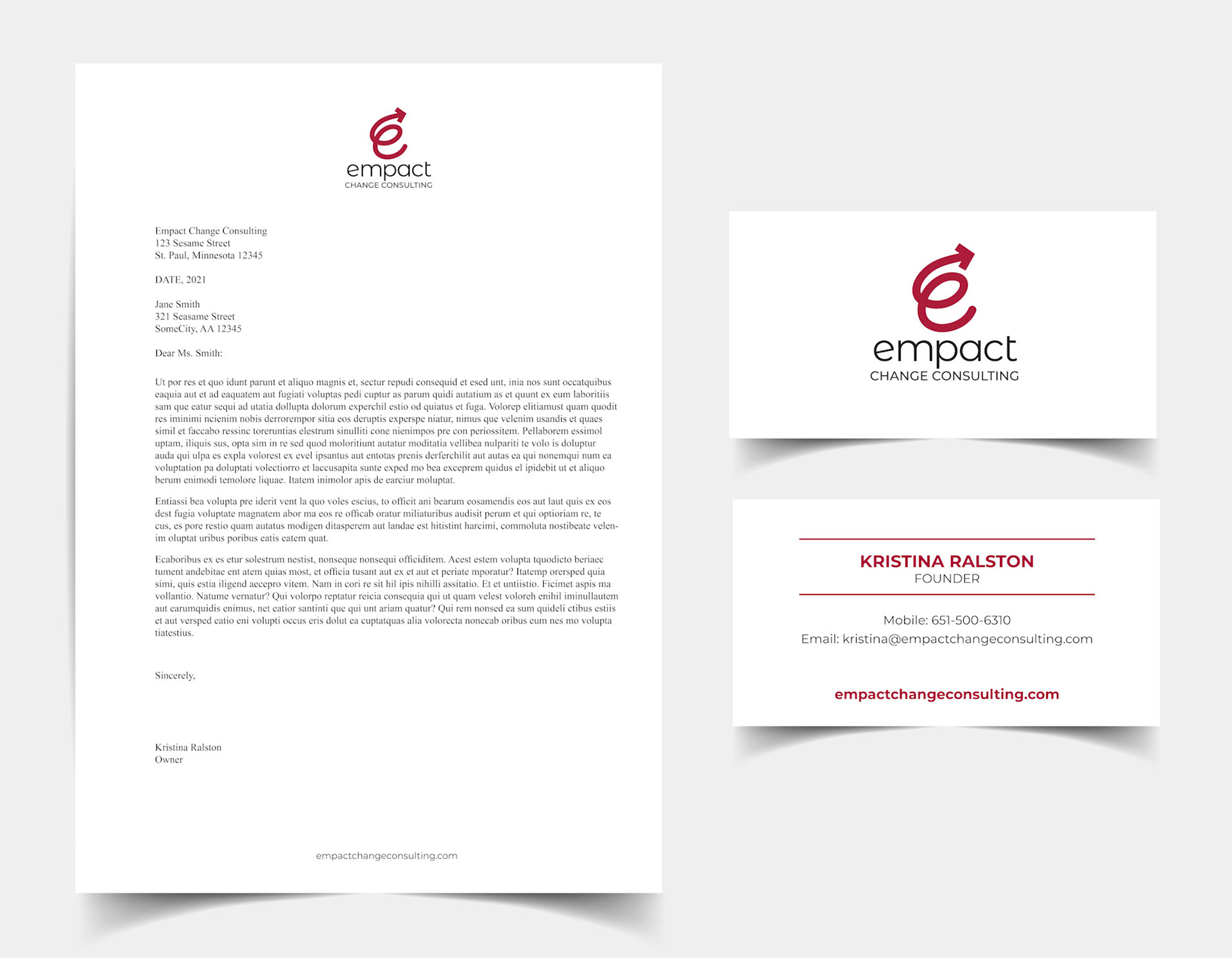 Empact Change Consulting stationary package