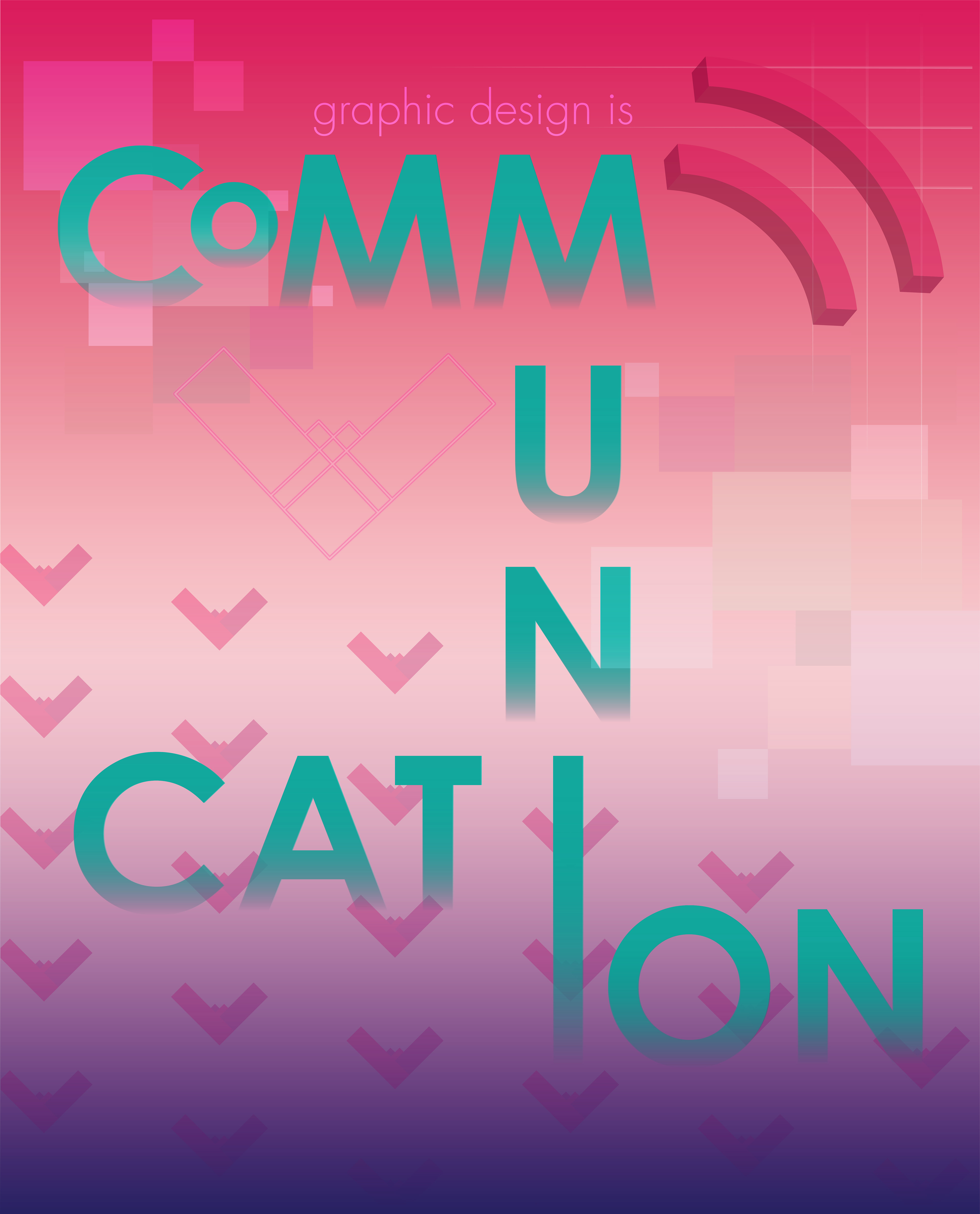 Here I created an abstracted handshake icon to represent communication.