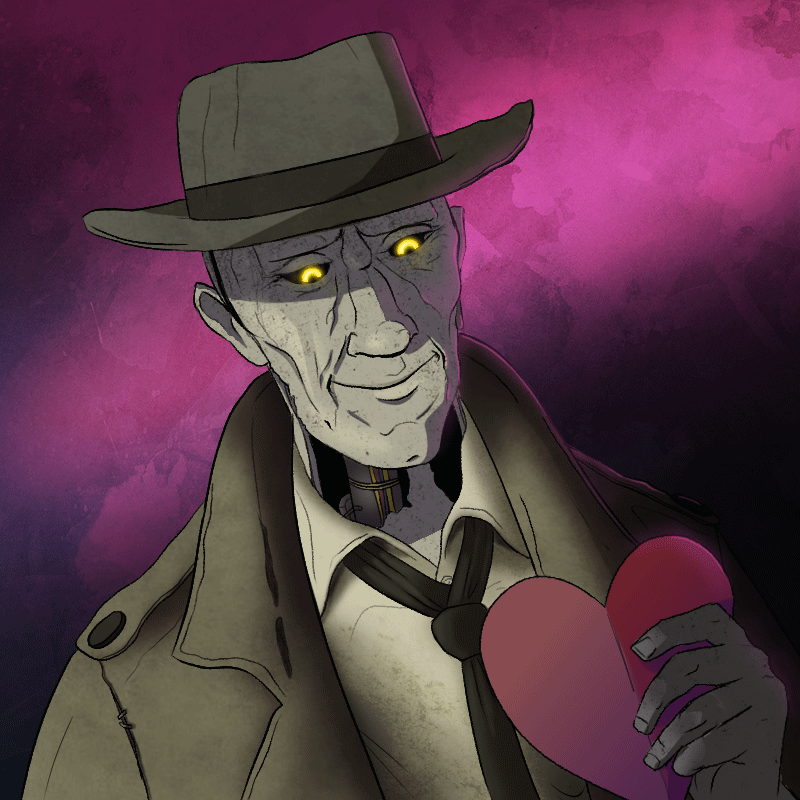 Nick Valentine illustration for social media - Valentine's Day post