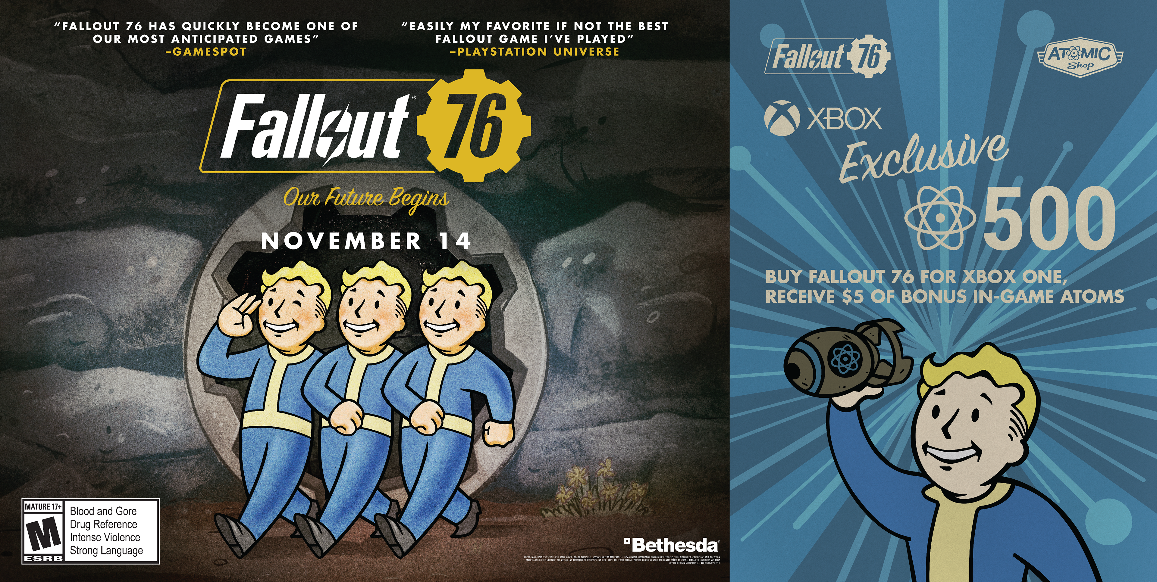 Fallout 76 advertising for print and web