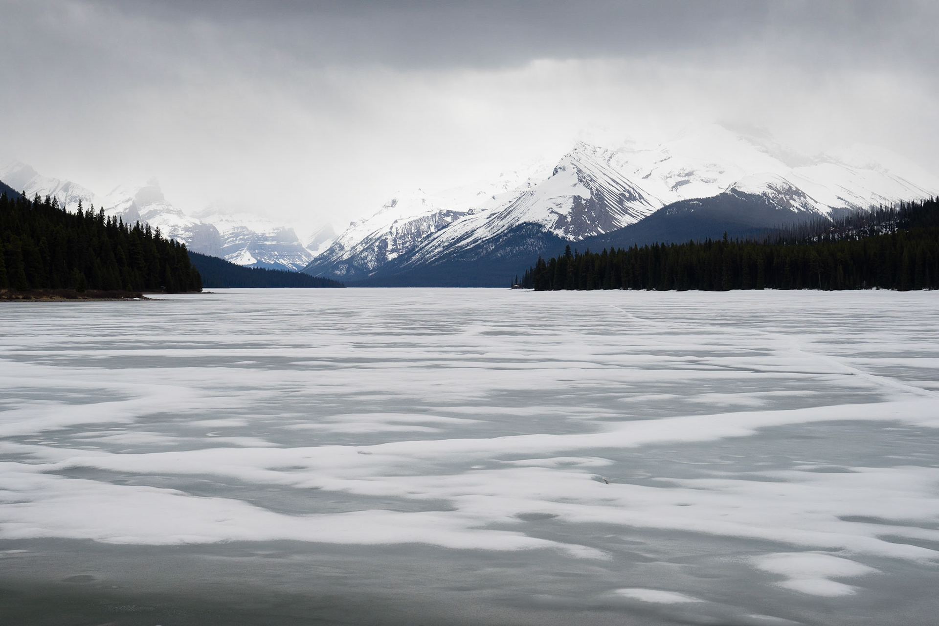 Ice, Maligne Lake, Alberta.