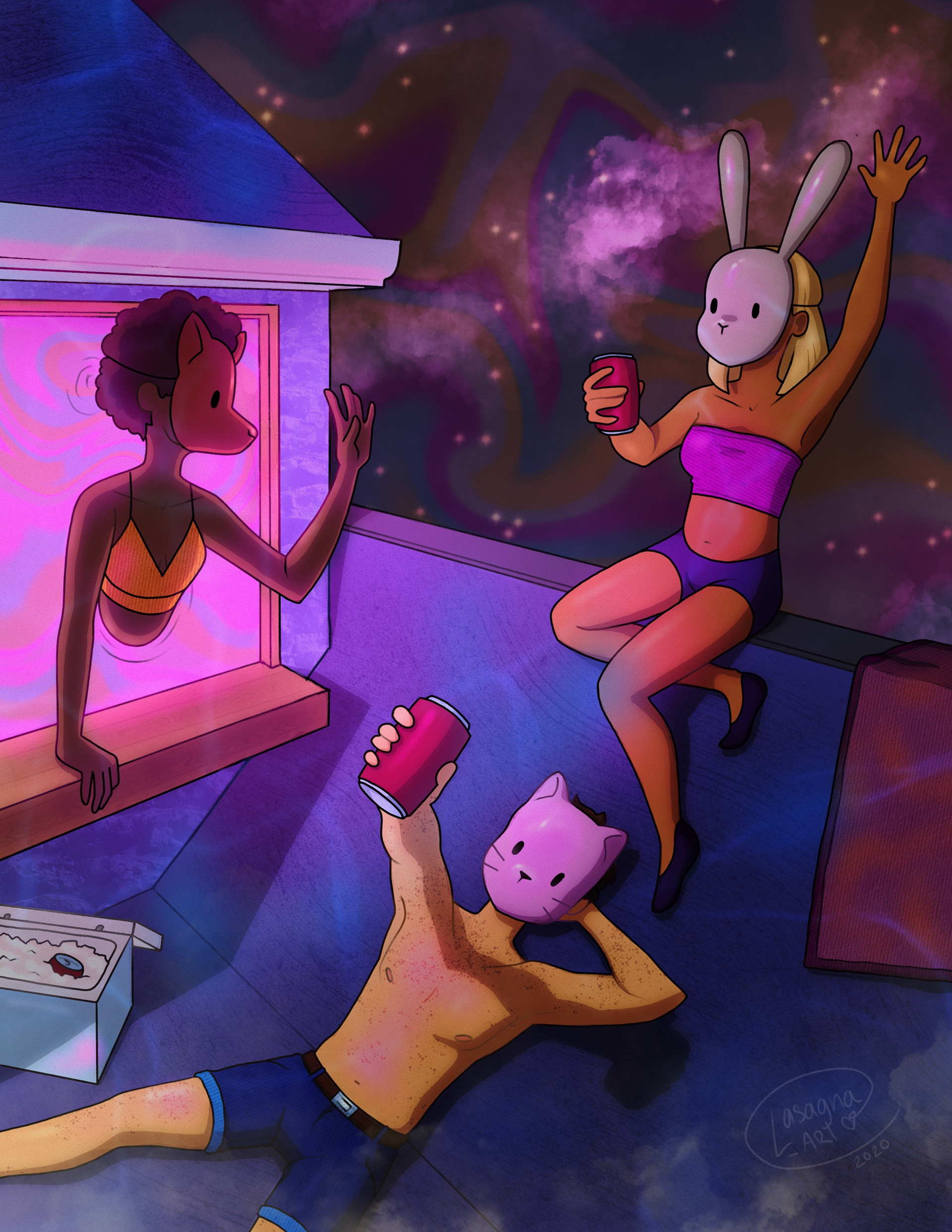 Anya Krumbine, Party, Digital Art, Bay Village High School, Educator: thomas Schemrich, Grade 12,  Honorable Mention