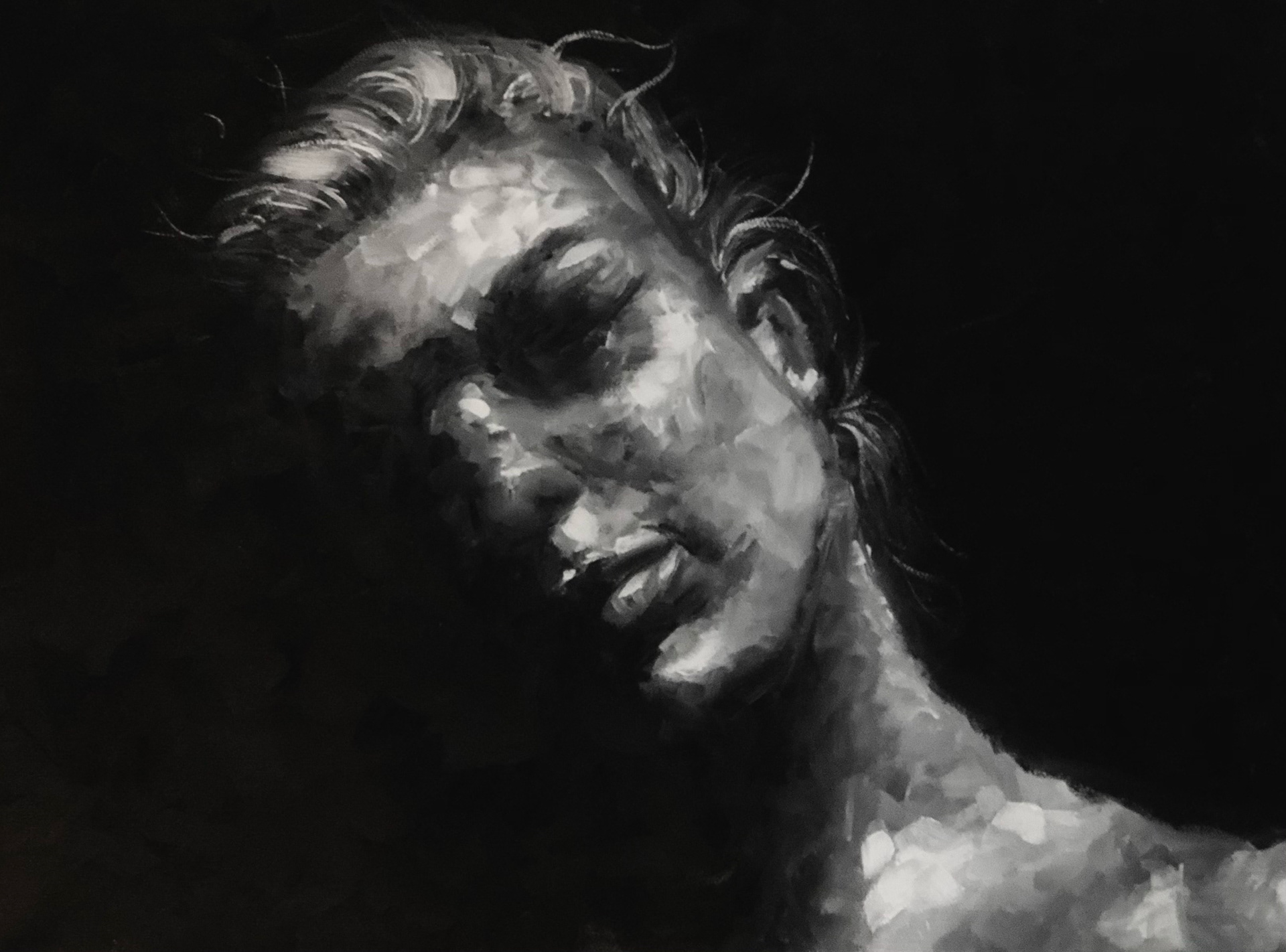 Anna Klinginsmith, Self Portrait, Painting, Orange High School, Educator: Ryan Kerns, Grade 12,  Honorable Mention