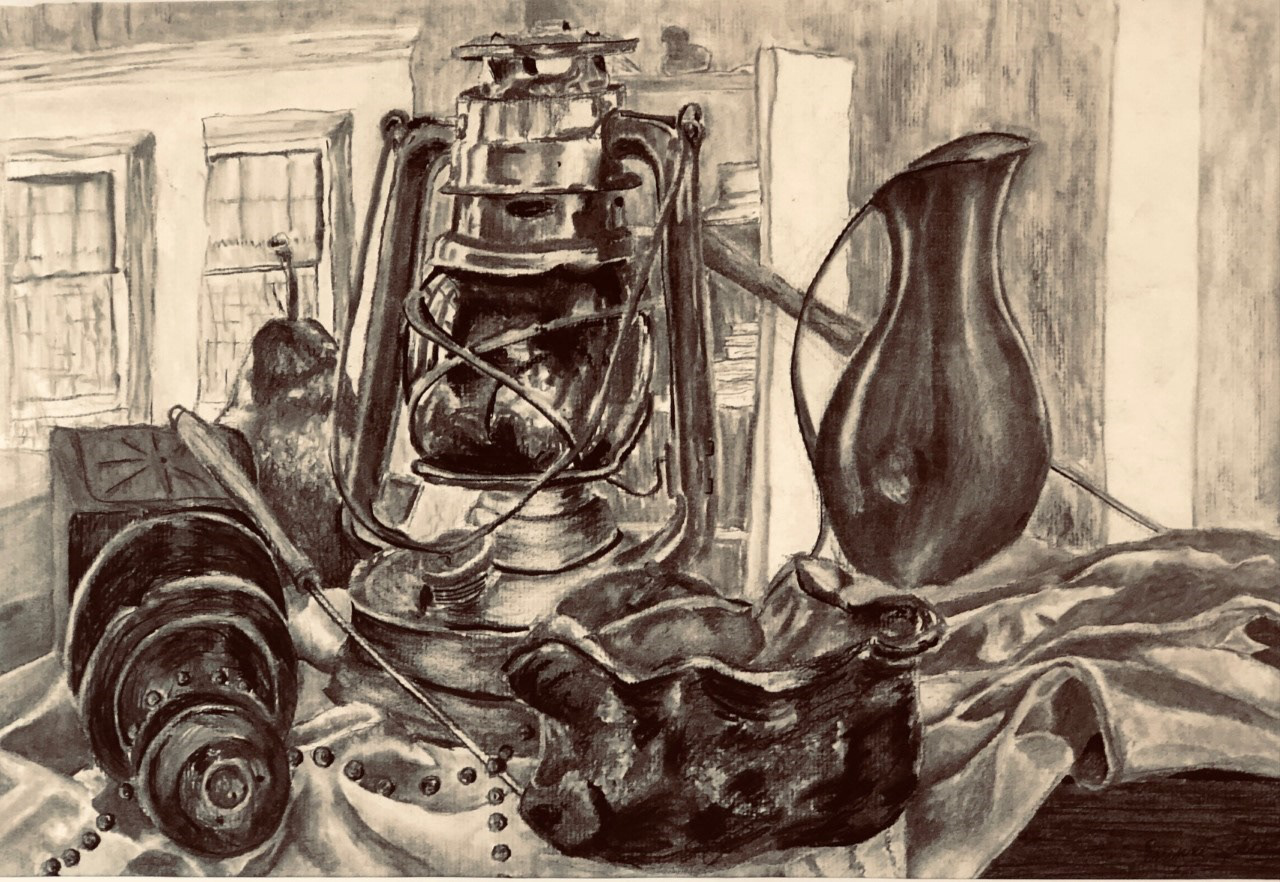 Emma Schoeffler, Charcoal Still Life, Drawing & Illustration, Beaumont School, Educator: Sally Hudak, Grade 10,  Honorable Mention