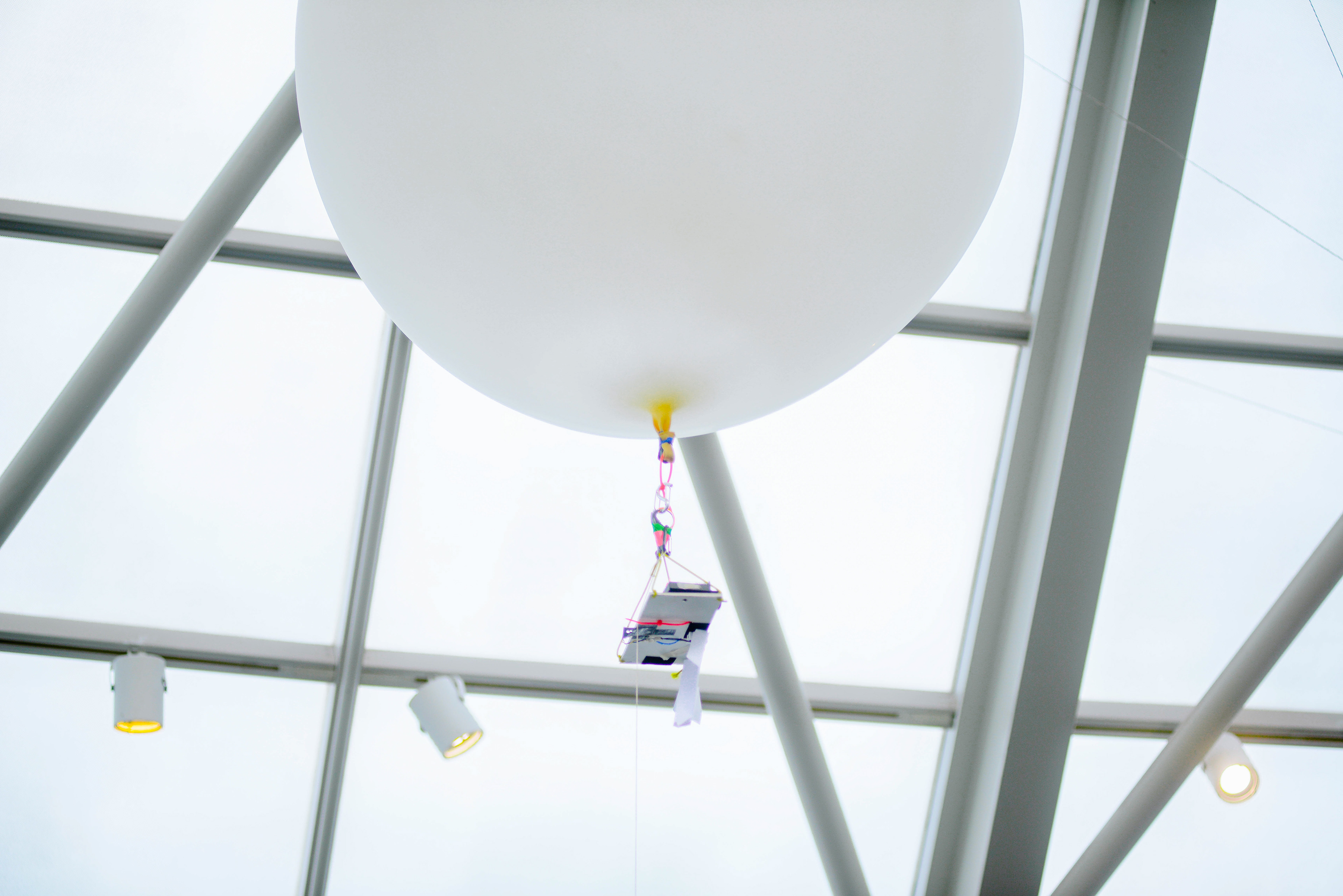 The balloon is lofted high in the air and the guest presses the release when ready.