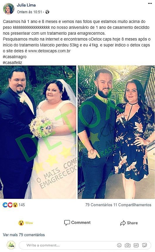 Depoimento da Julia após 8 meses de tratamento com o detox caps