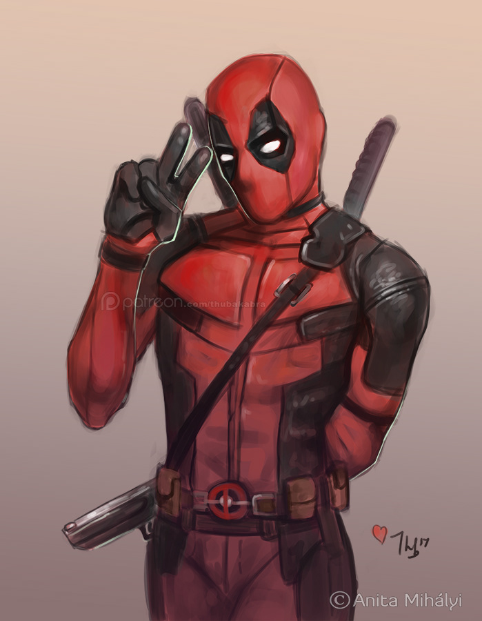 Digital Illustration fan art of Deadpool