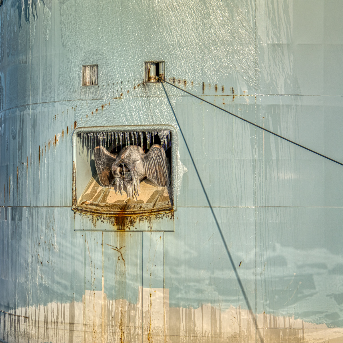 Frozen anchor of barge Commander in Owen Sound harbour © Irwin Seidman