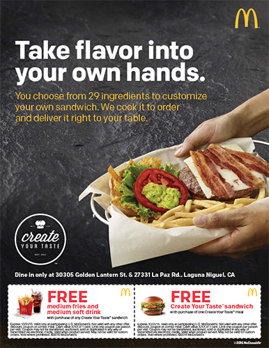 McDonald's Create Your Taste print ad