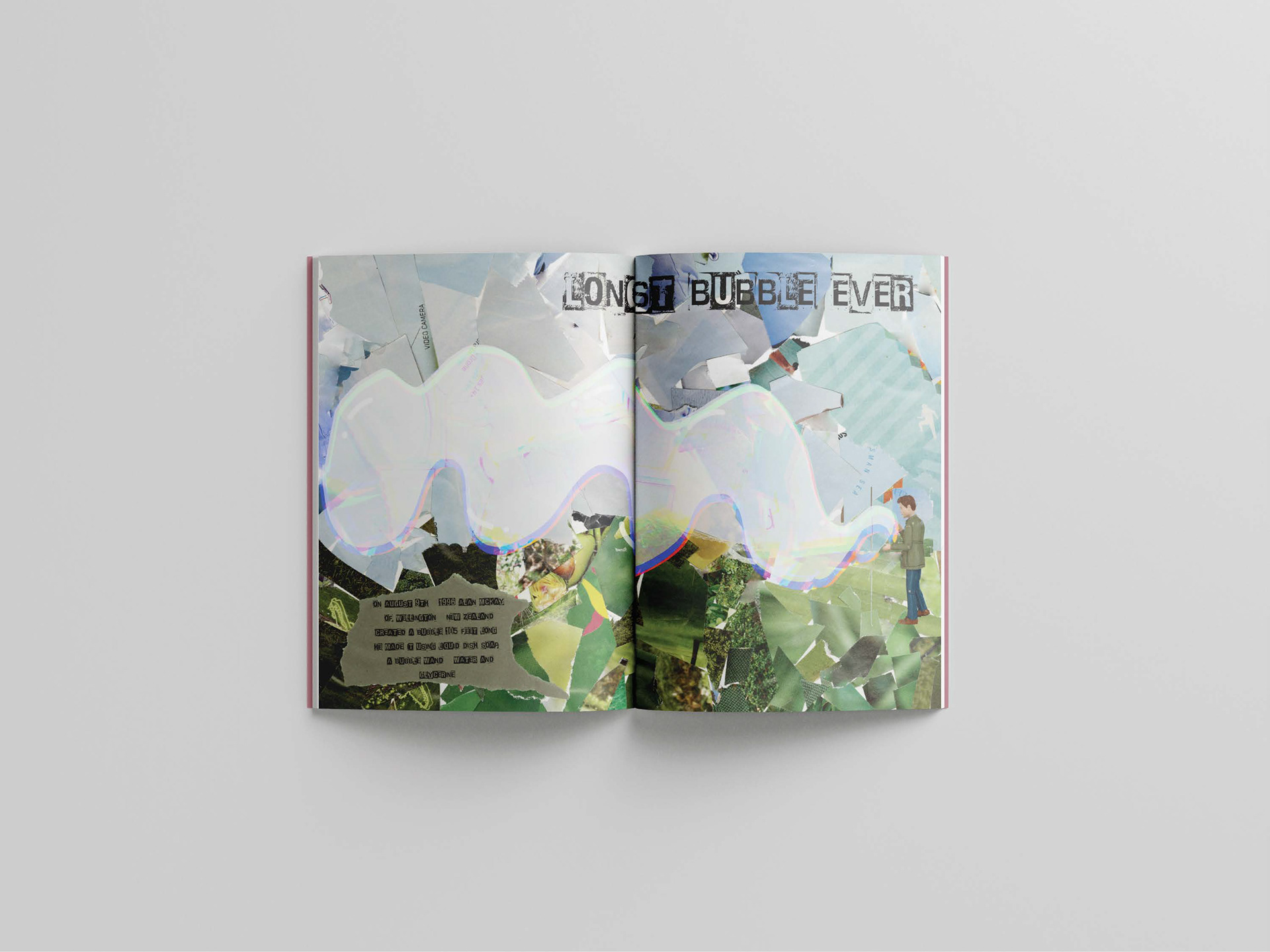 Magazine Spread Design for the Guinness World Record of Longest Bubble Ever.