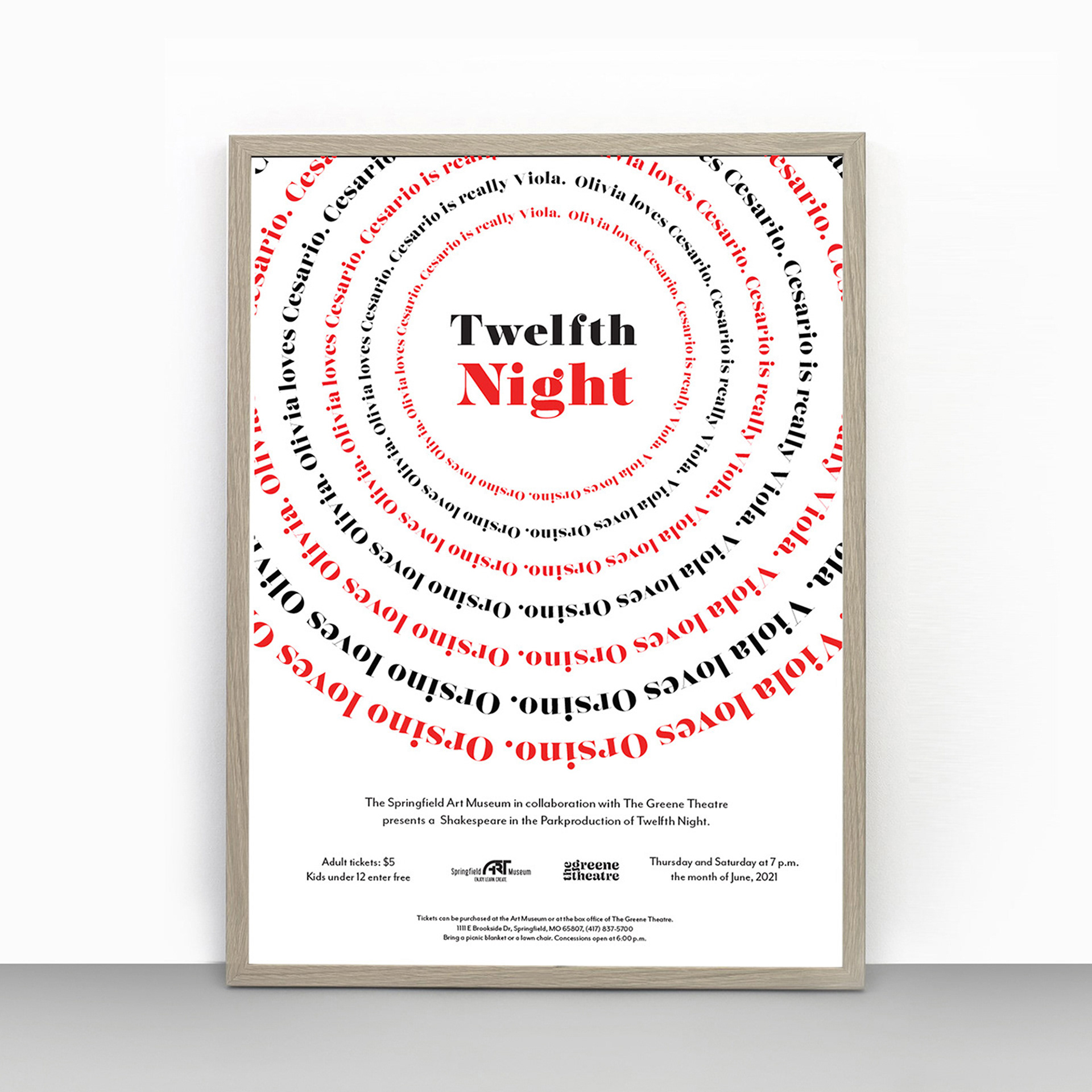 Poster Design for “Shakespeare in the Park”