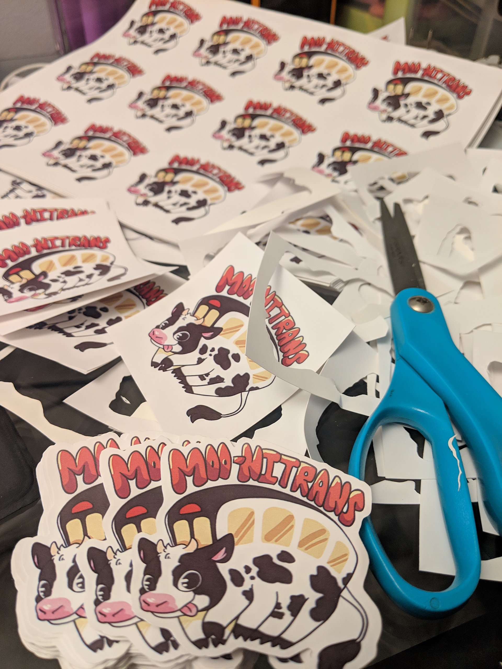 Stickers designed and produced for the company.