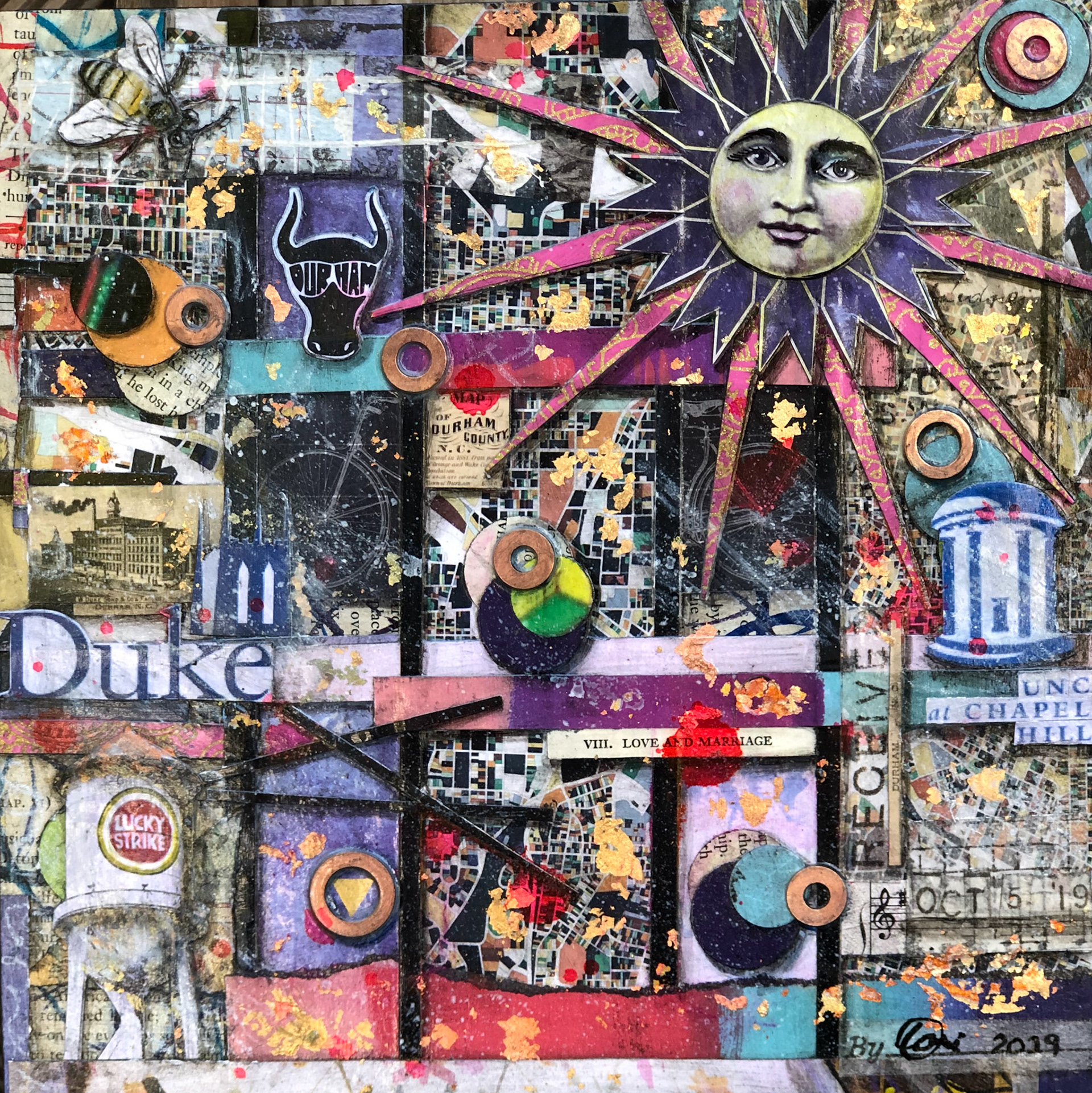 "Love and Marriage" :: 10x10 Collage on Cradled Panel