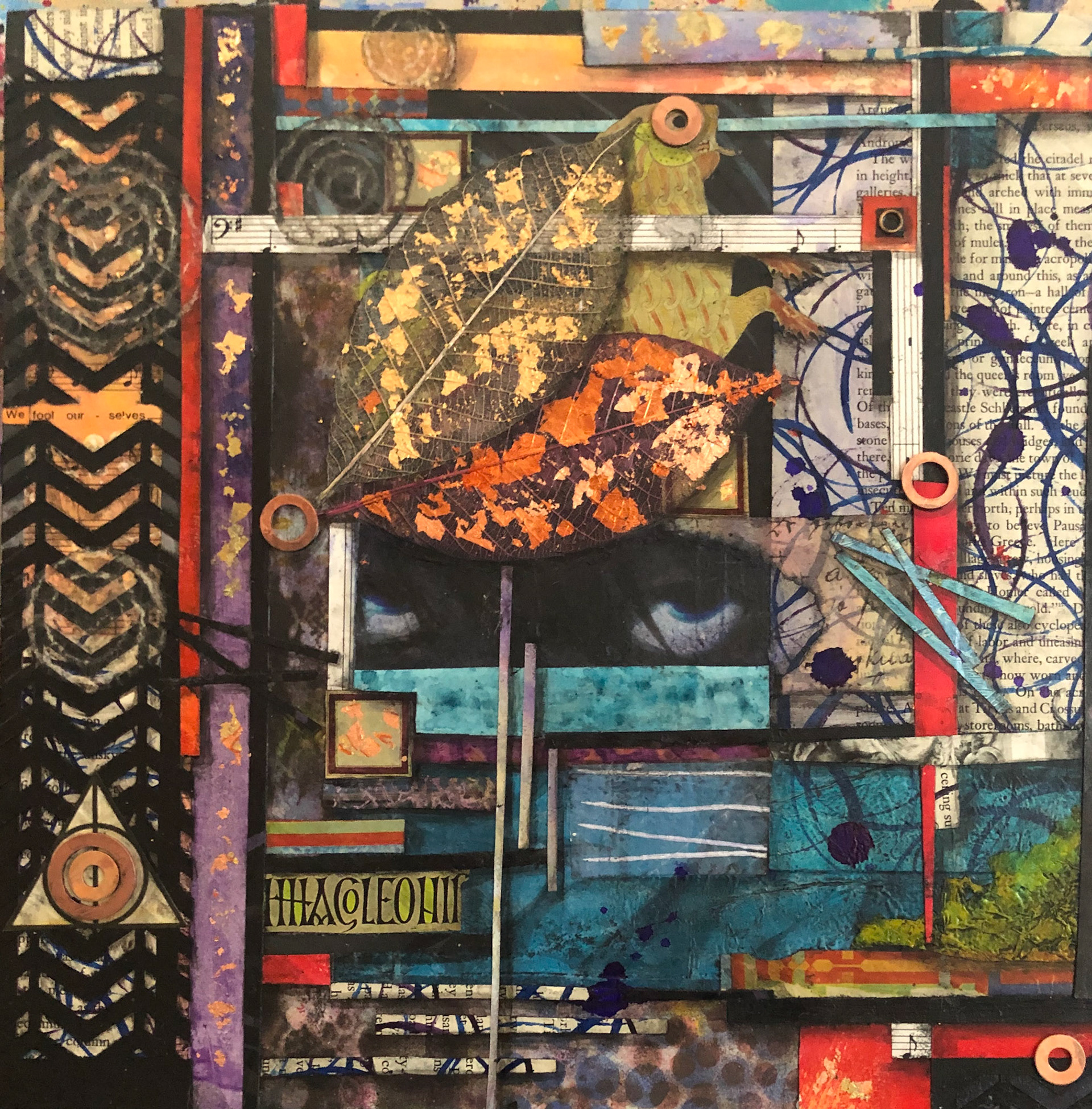 "We Fool Ourselves" :: 12x12 Collage on Cradled Panel
