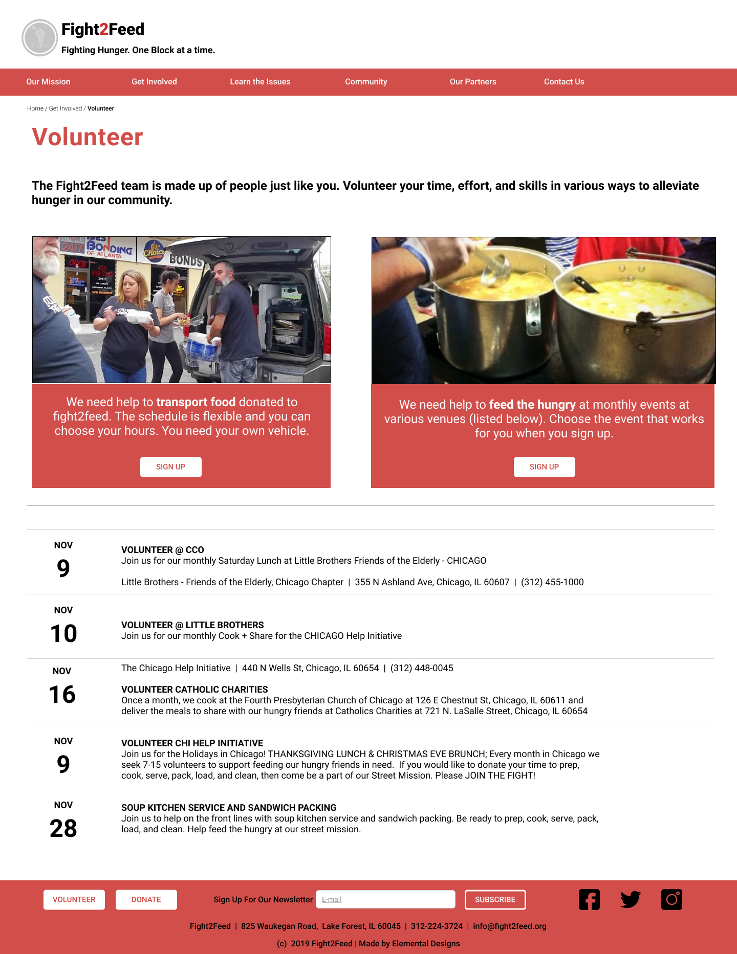 this lets the user decide how they want to volunteer their time, and give them a good idea of the dates before deciding. with images to help them know whats expected.