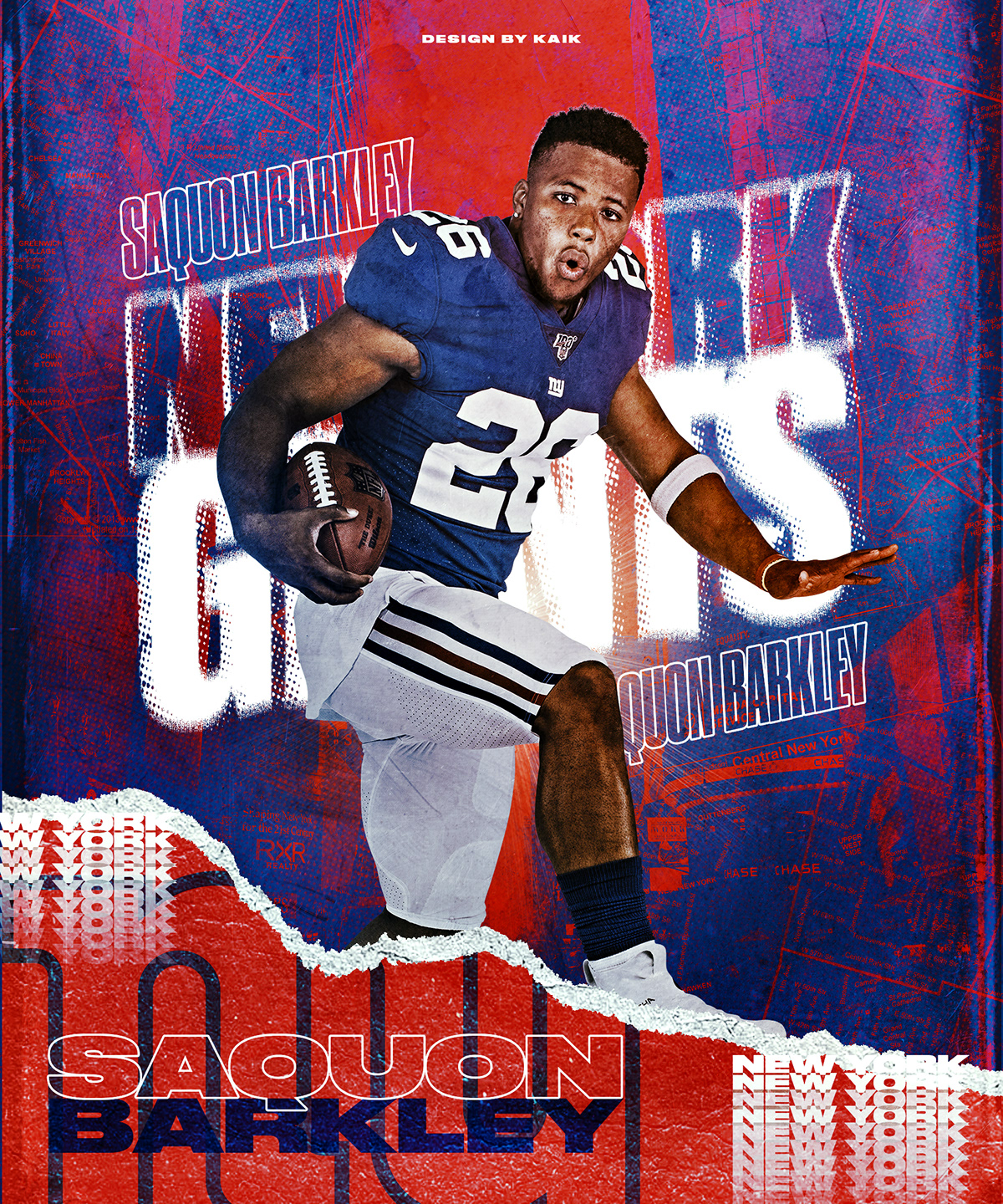 Kaik Afonso | Designer - Saquon Barkley | NY Giants | Sports Graphics