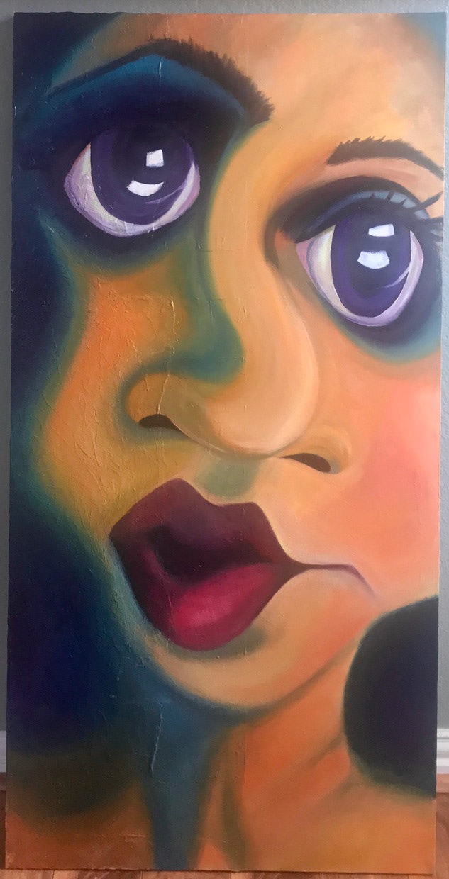 Face in oil on canvas