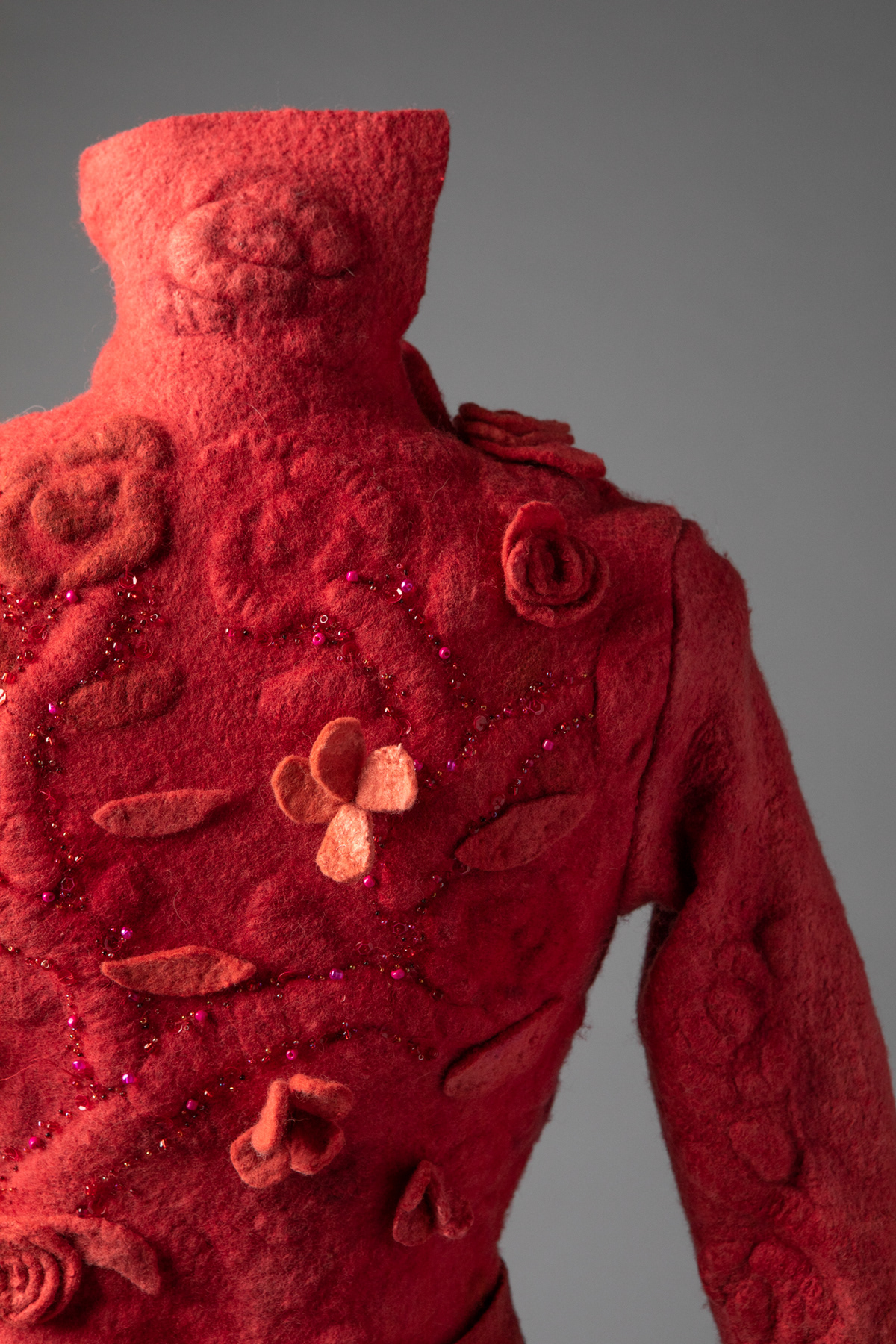Persephone and the Endless cycle - Wet felted dress dyed with Brazilwood