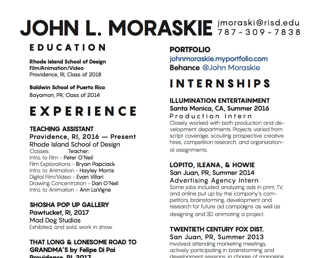 john moraskie resume