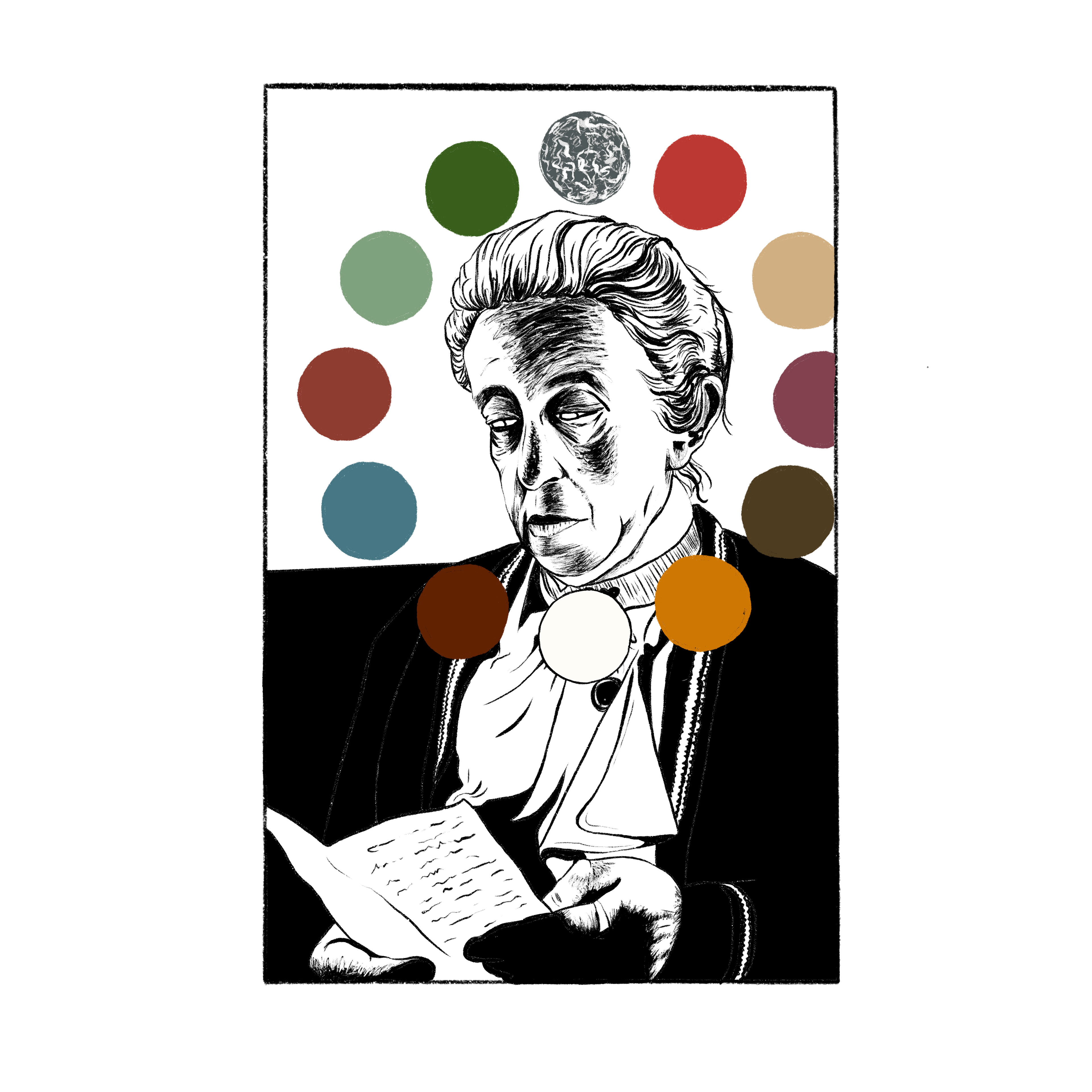 Gertrud Grunow with her color wheel