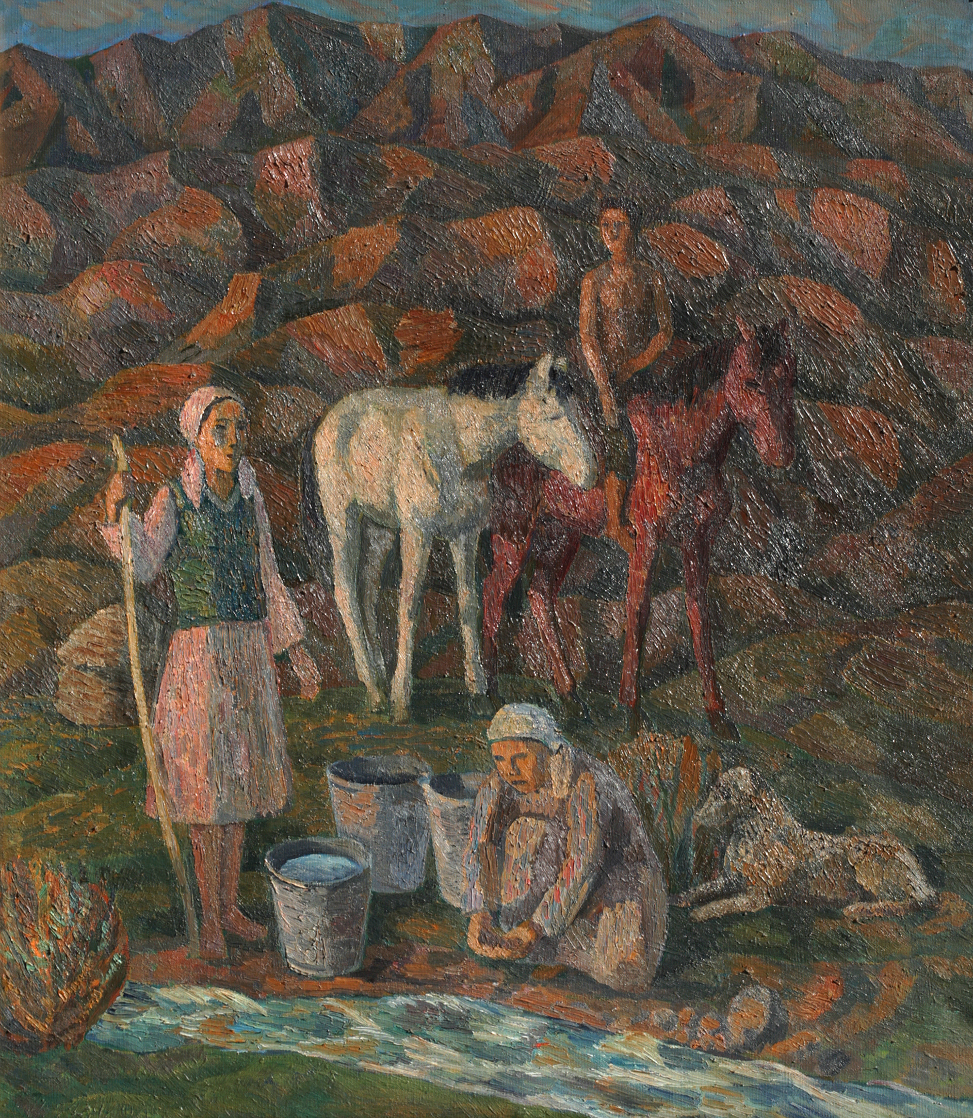 У родника. 1974 г., х.м., 105x93