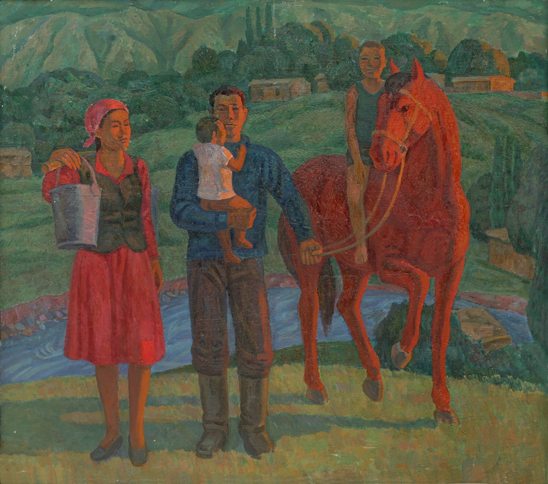 Семья. 1971 г., х.м., 116x121