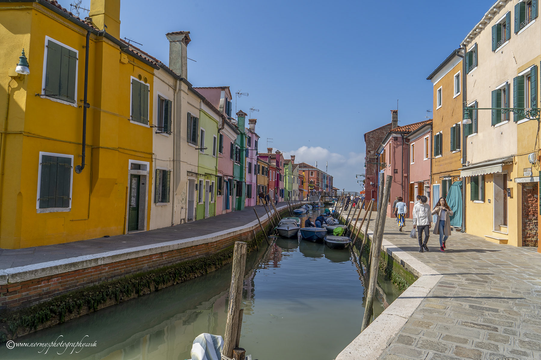 Only narrow canals on Burano.