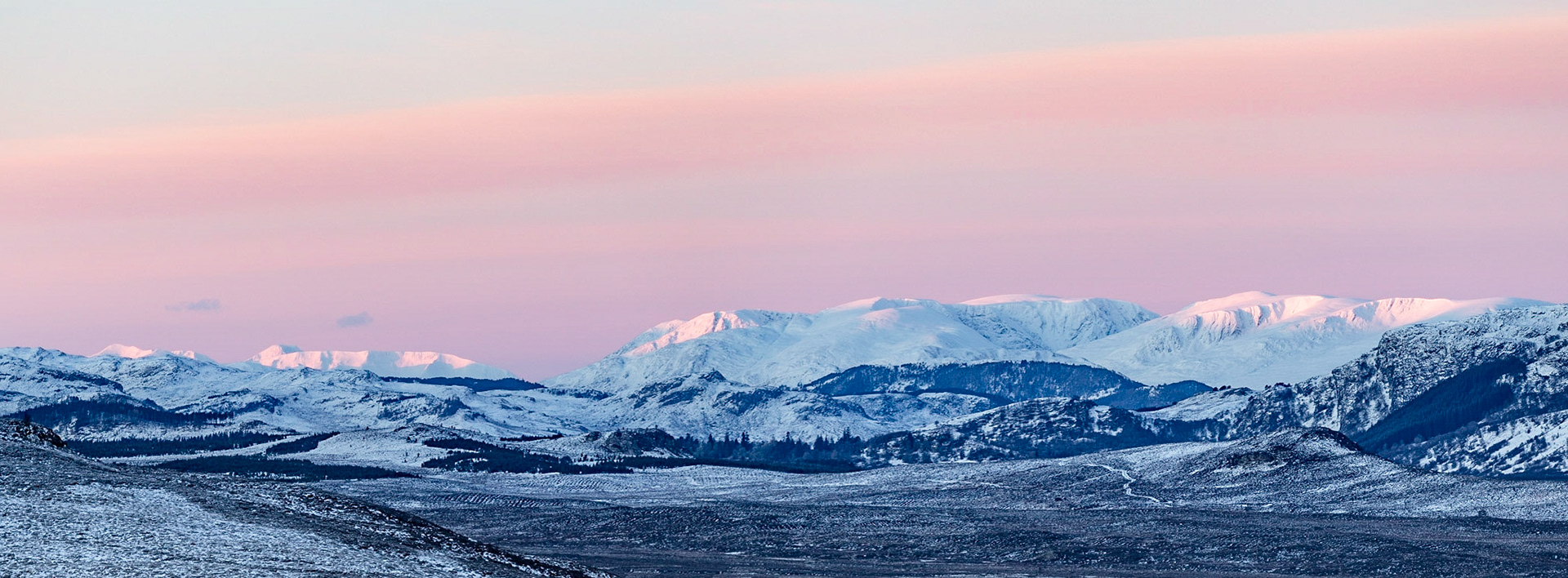 Sunrise on the Monadhliath Mountains