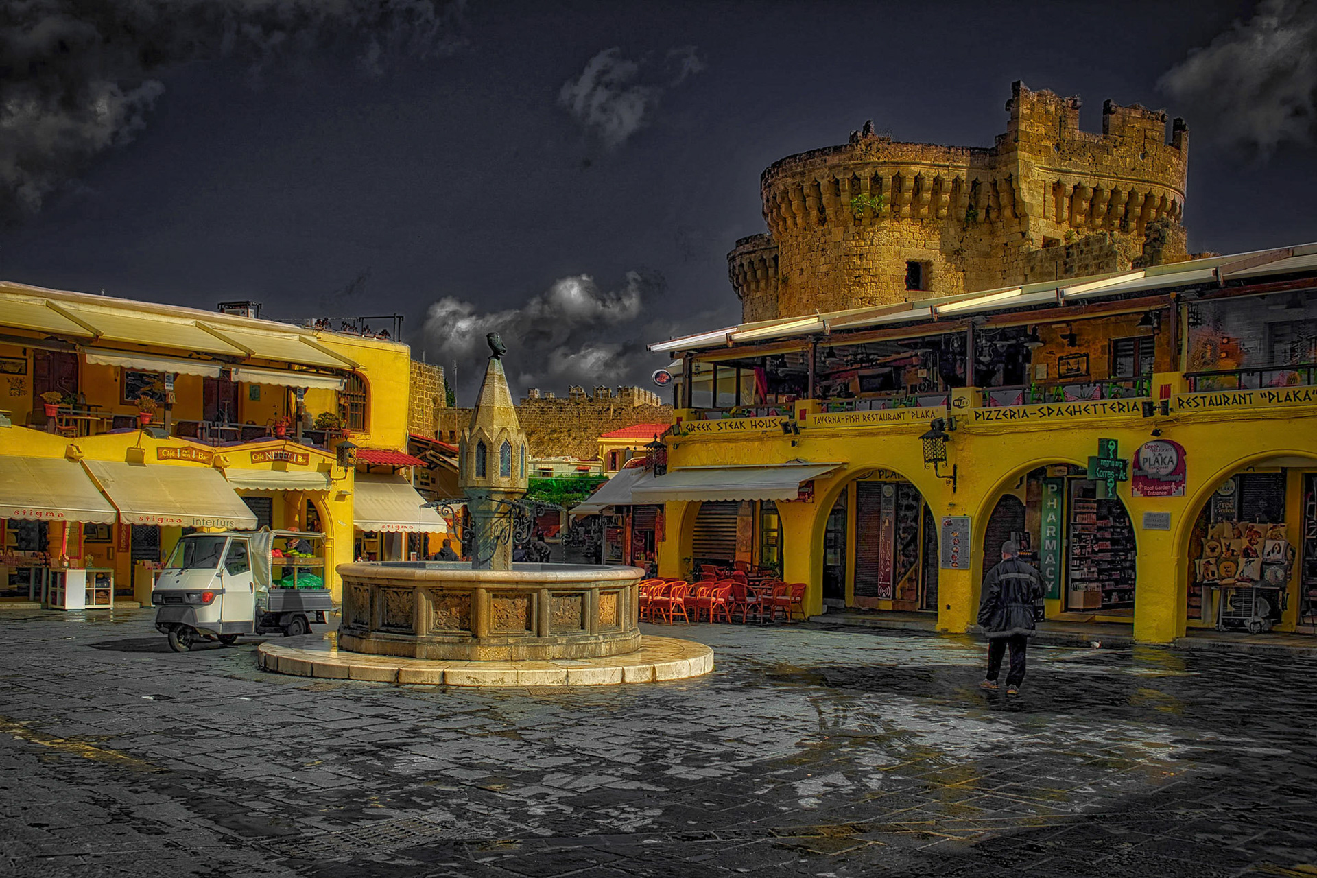 Hippocrates Square, Rhodes, Greece