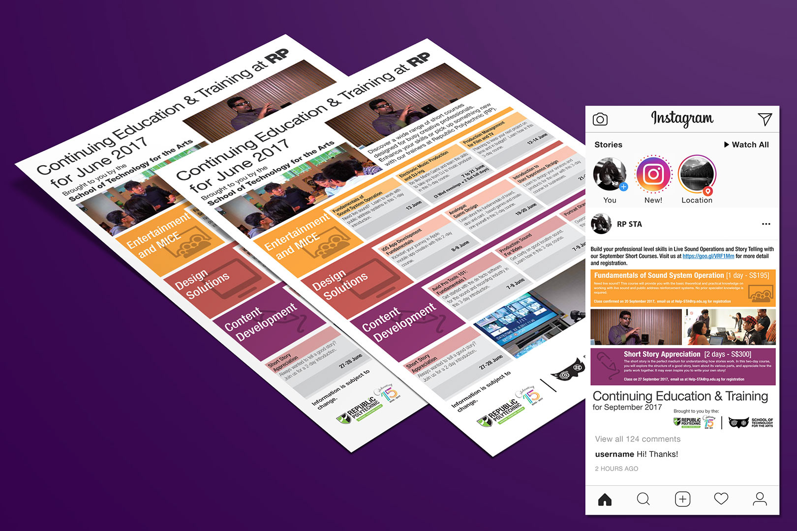 Print and social marketing material