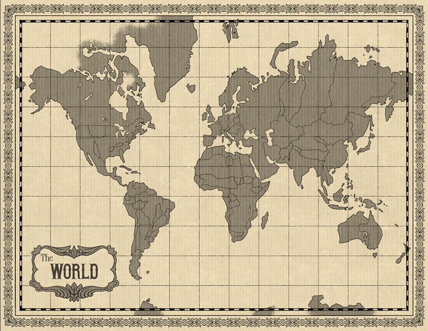World map hanging on Optimates Club wall