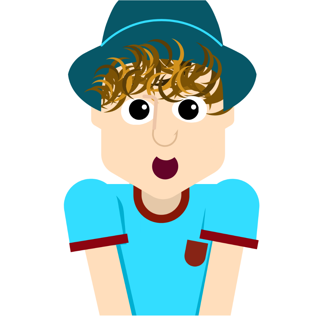 Cheeky Boy Next Door with Hat on, Brown Hair with Hightlights