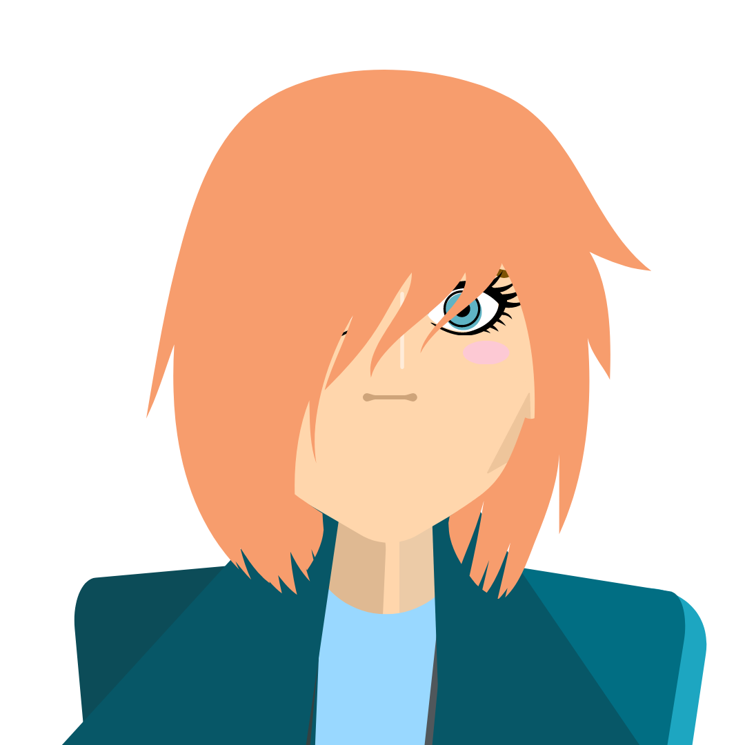 Girl with Ginger Red Hair Funky Cut Over One Eye