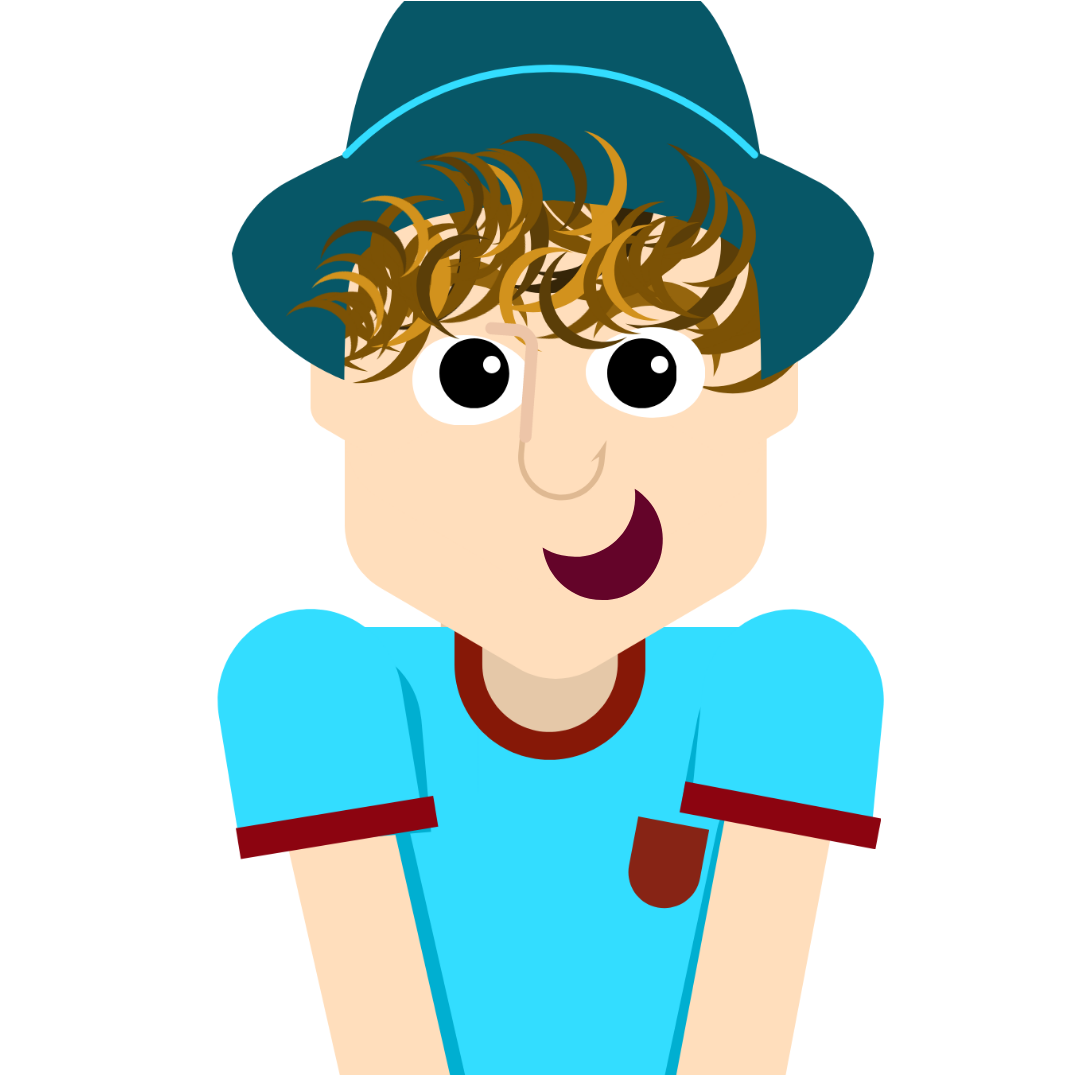 Cheeky Boy Next Door with Hat on, Brown Hair with Hightlights