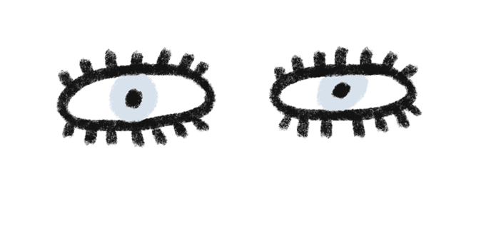 Illustrated gif of eyes blinking
