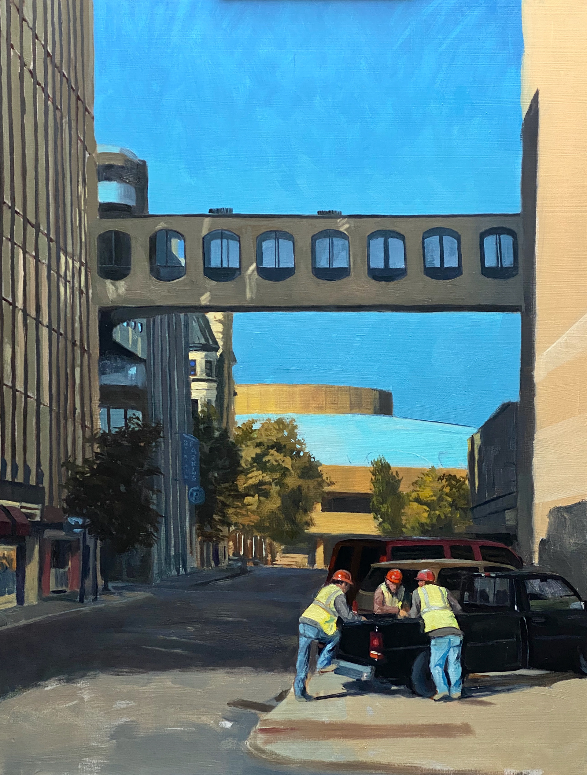 "The Plan," Oil on board