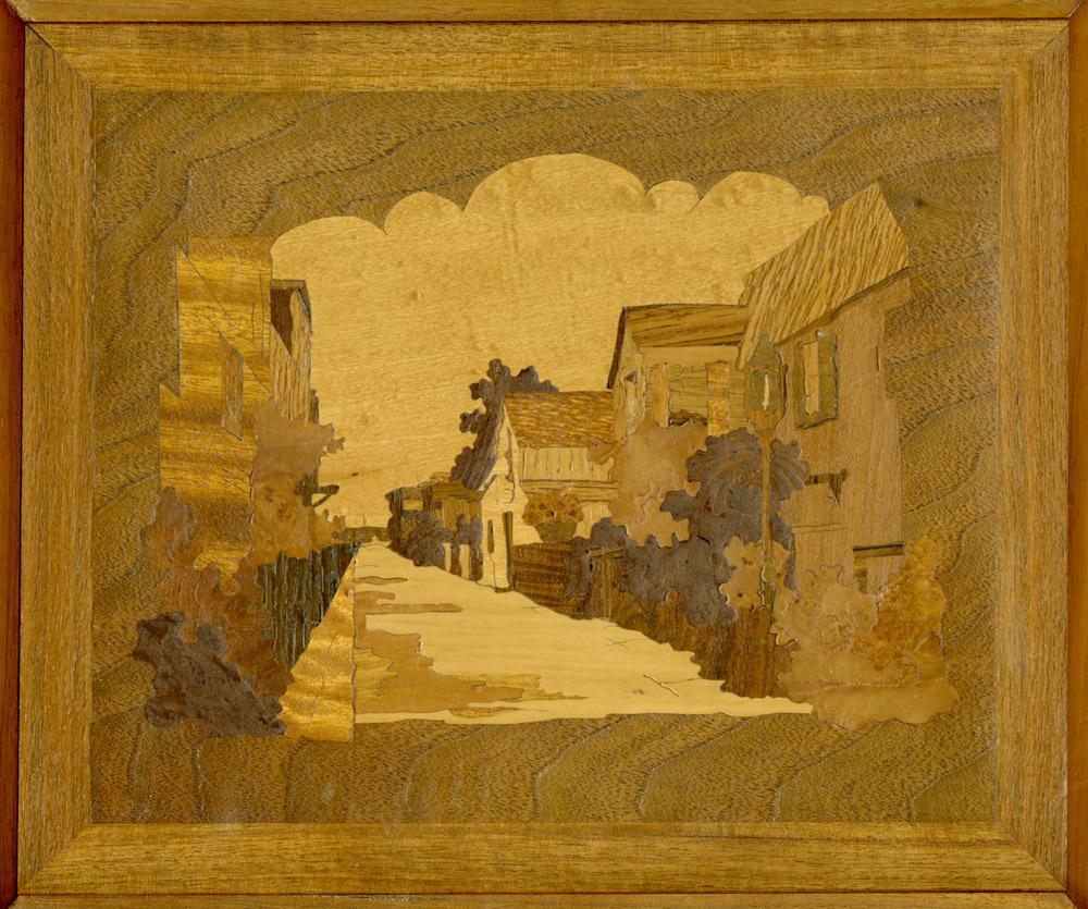 Hubert Wiebe, "Cape Cod," 1963, Wood Inlay