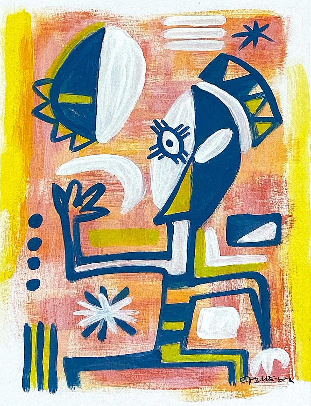 "Recognition," Acrylic on paper