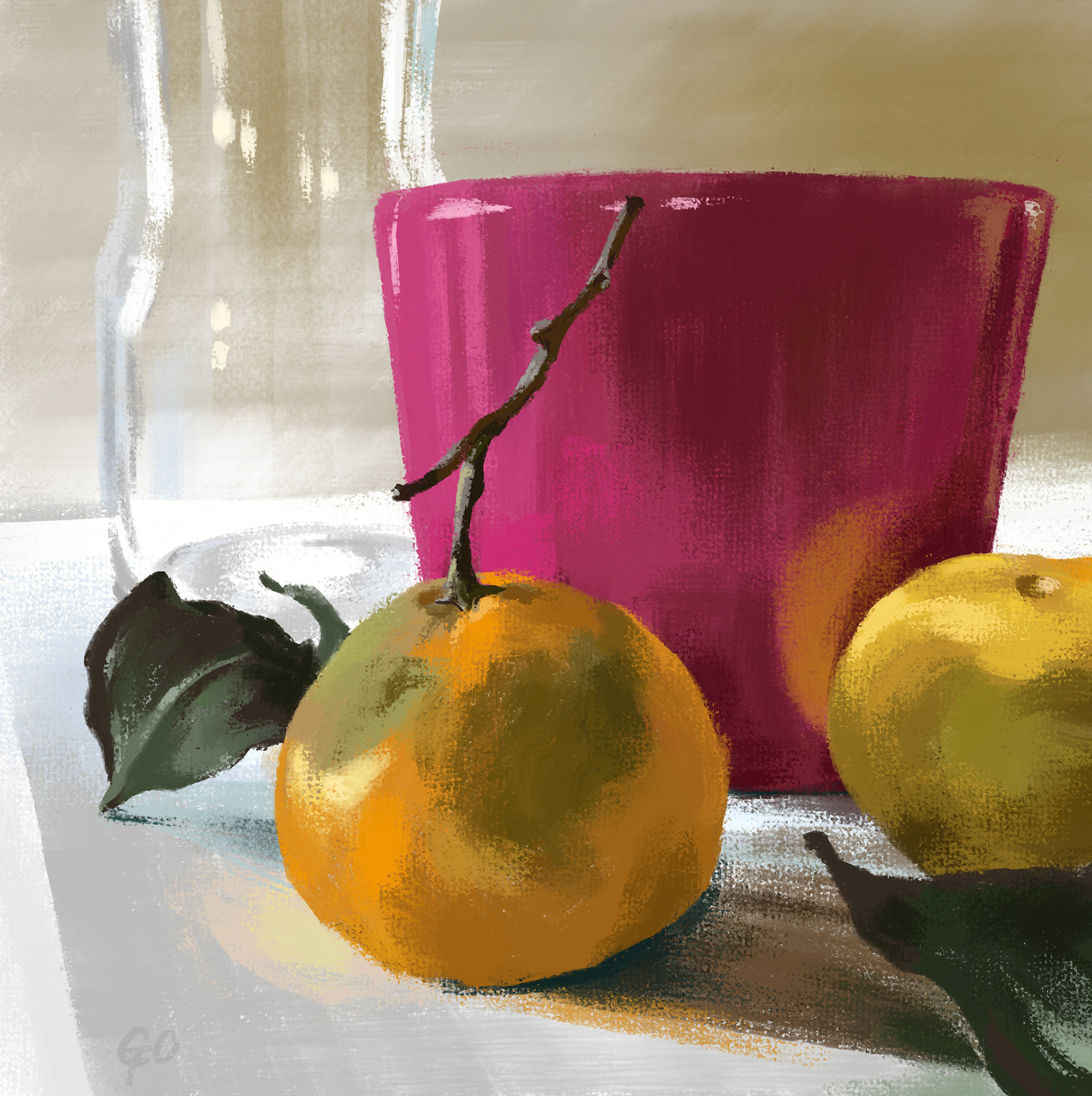 DRY LEAF. Pastell digital, January 2020