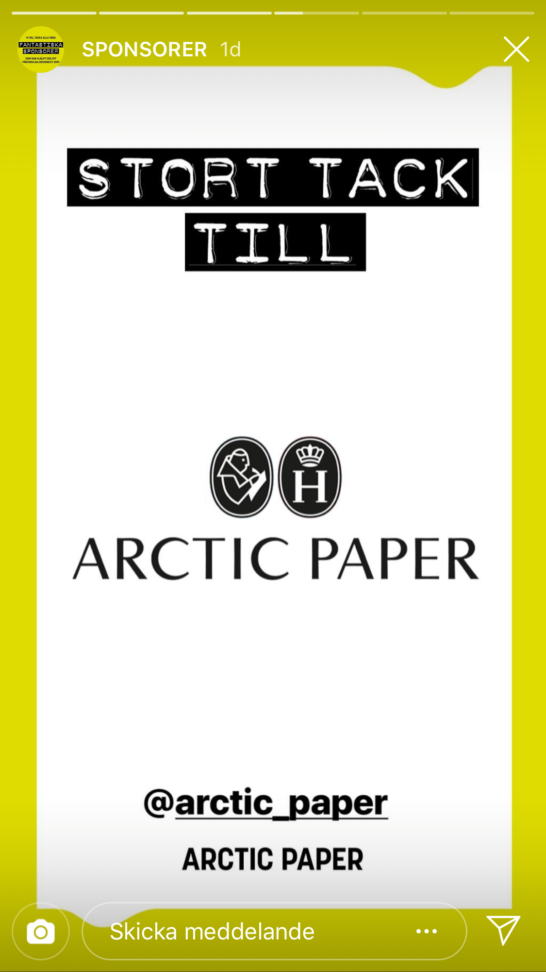 Instagrams story - thanking sponsor