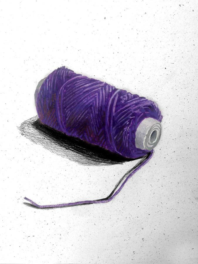 violet thread bobbin. 30.10.2015.
