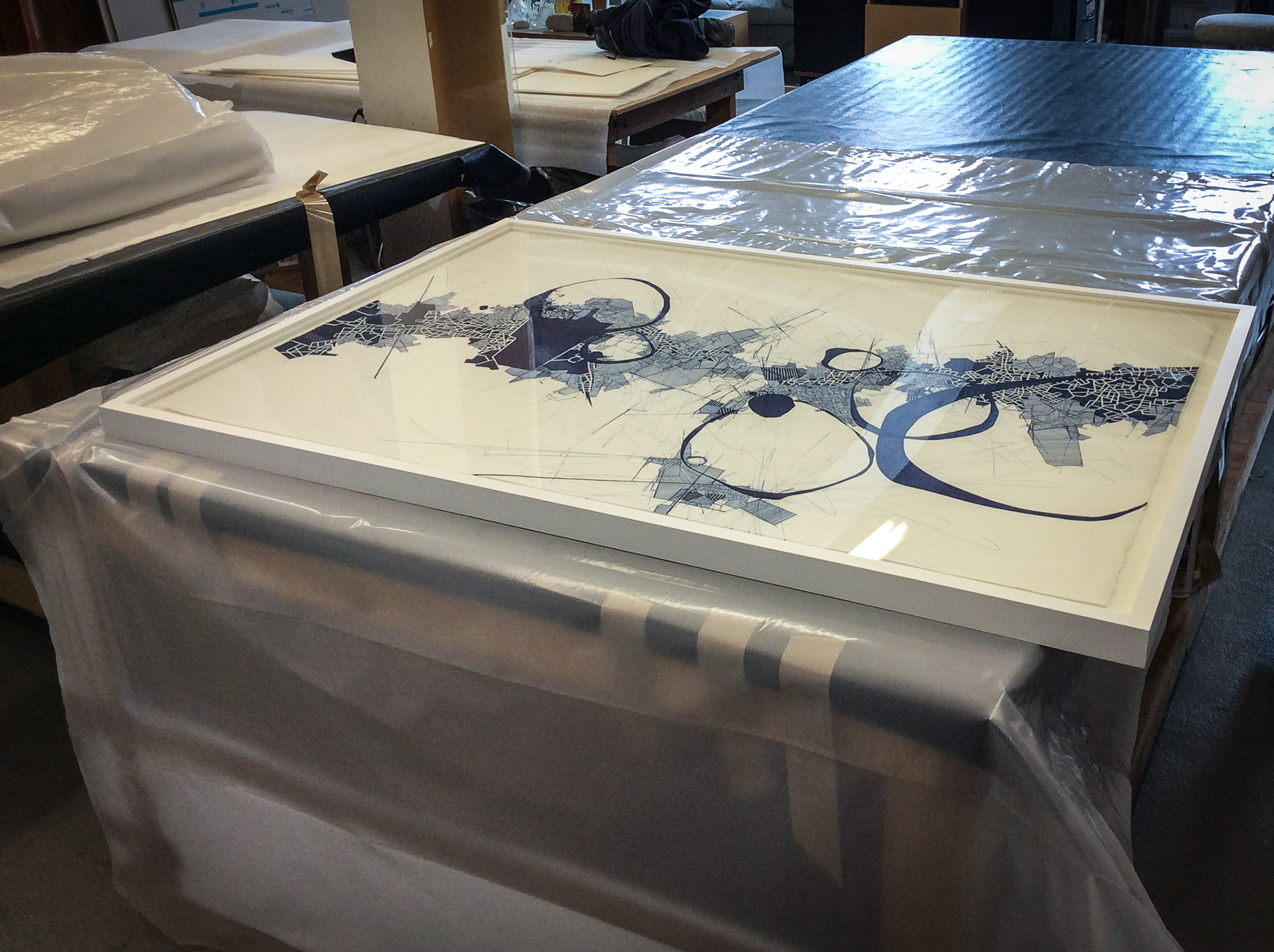 Reviewing frame for AVEX4, 2015 Ink on paper 30" x 44" (76cm x 1.1m) Commissioned by MTA Arts & Design