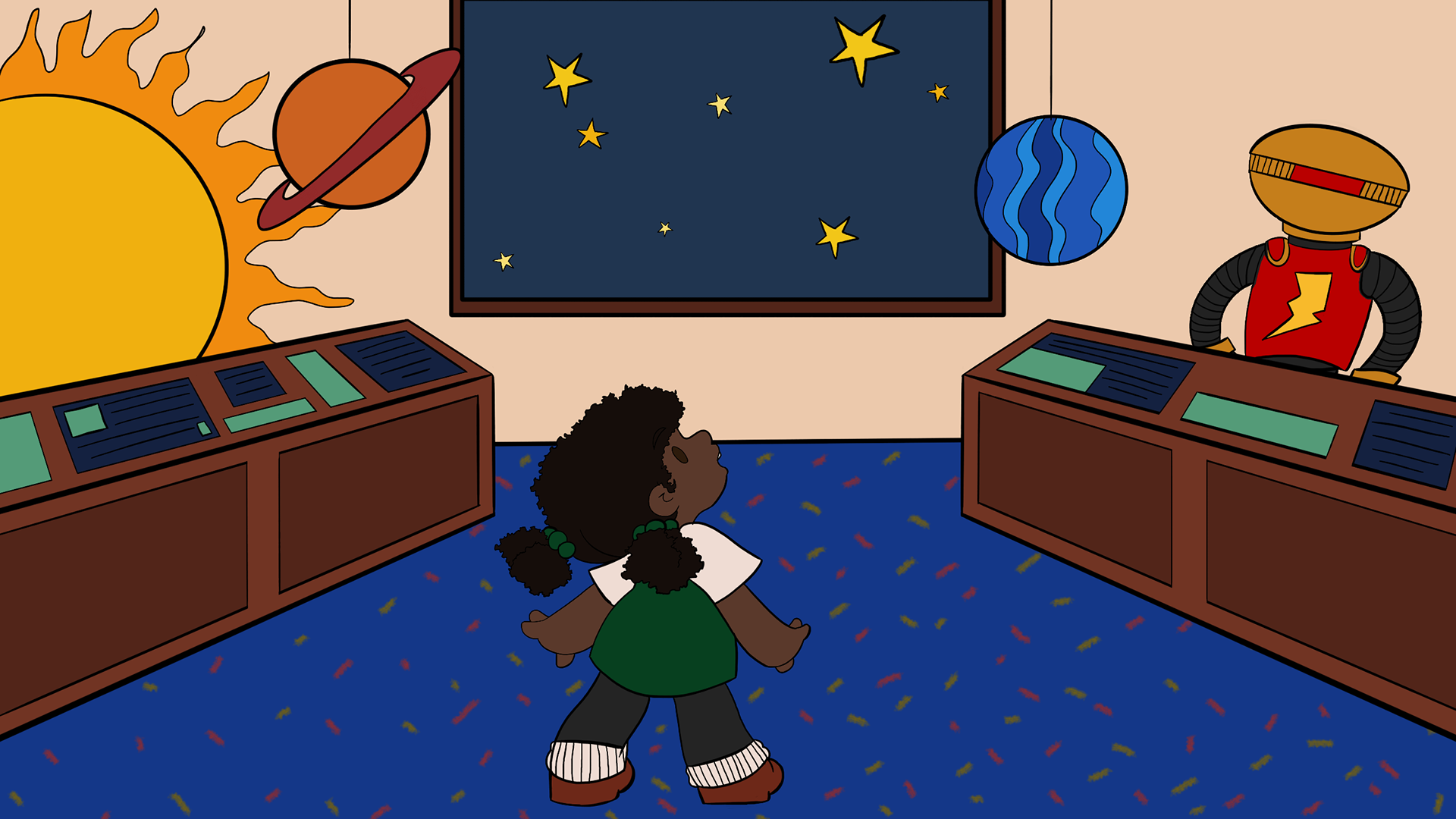 B's field trip to the Space Museum
