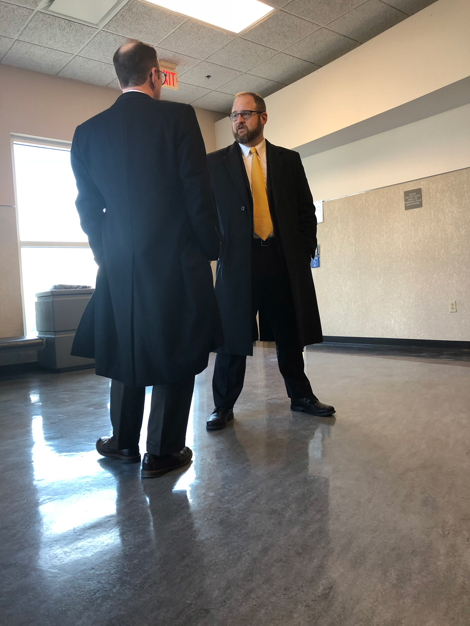Ryan Vantrese and Ted Shouse outside the courtroom