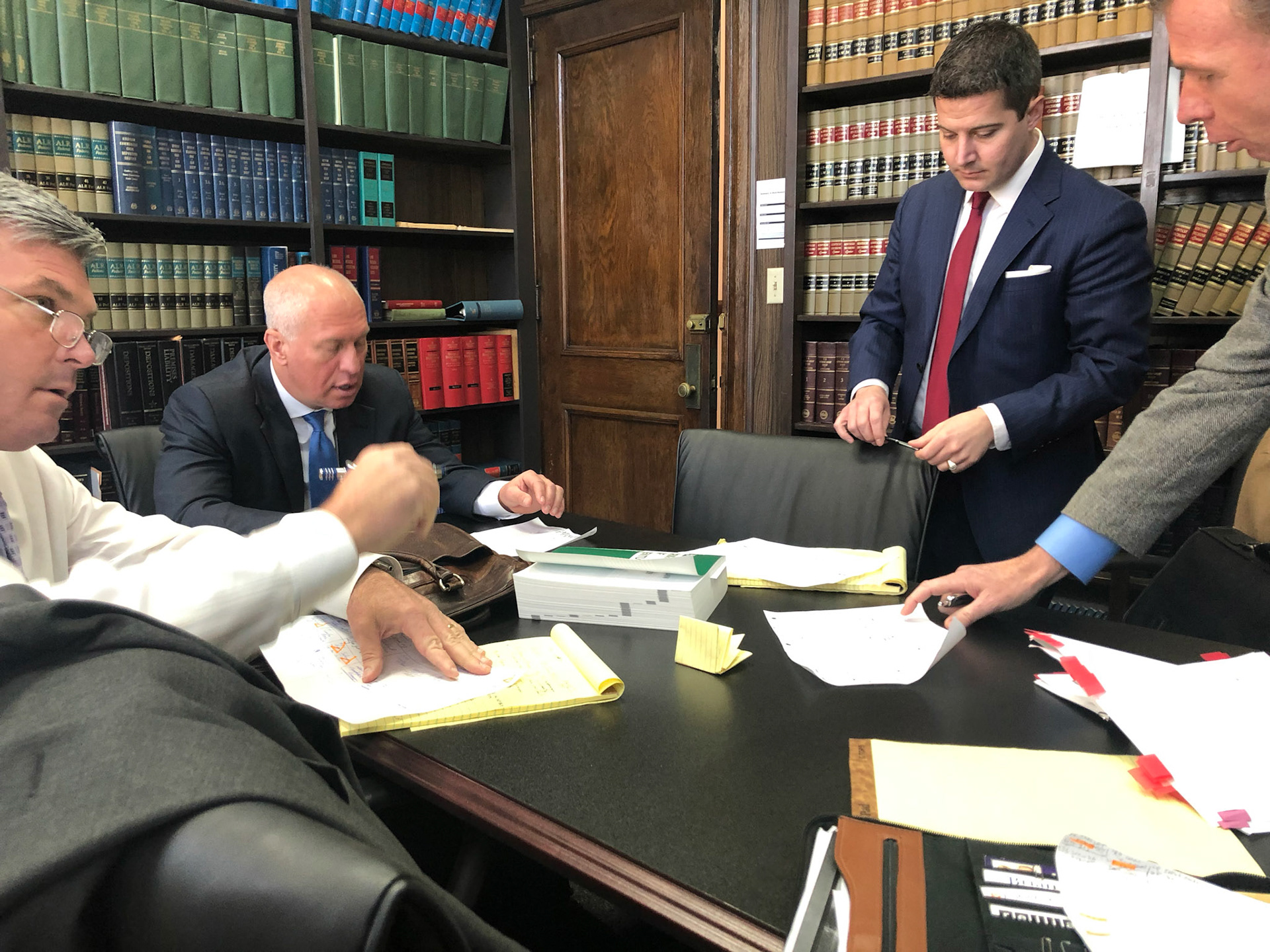 Lawrence Young, Steve Romines and Daniel Robertson preparing in Lawrenceburg trial