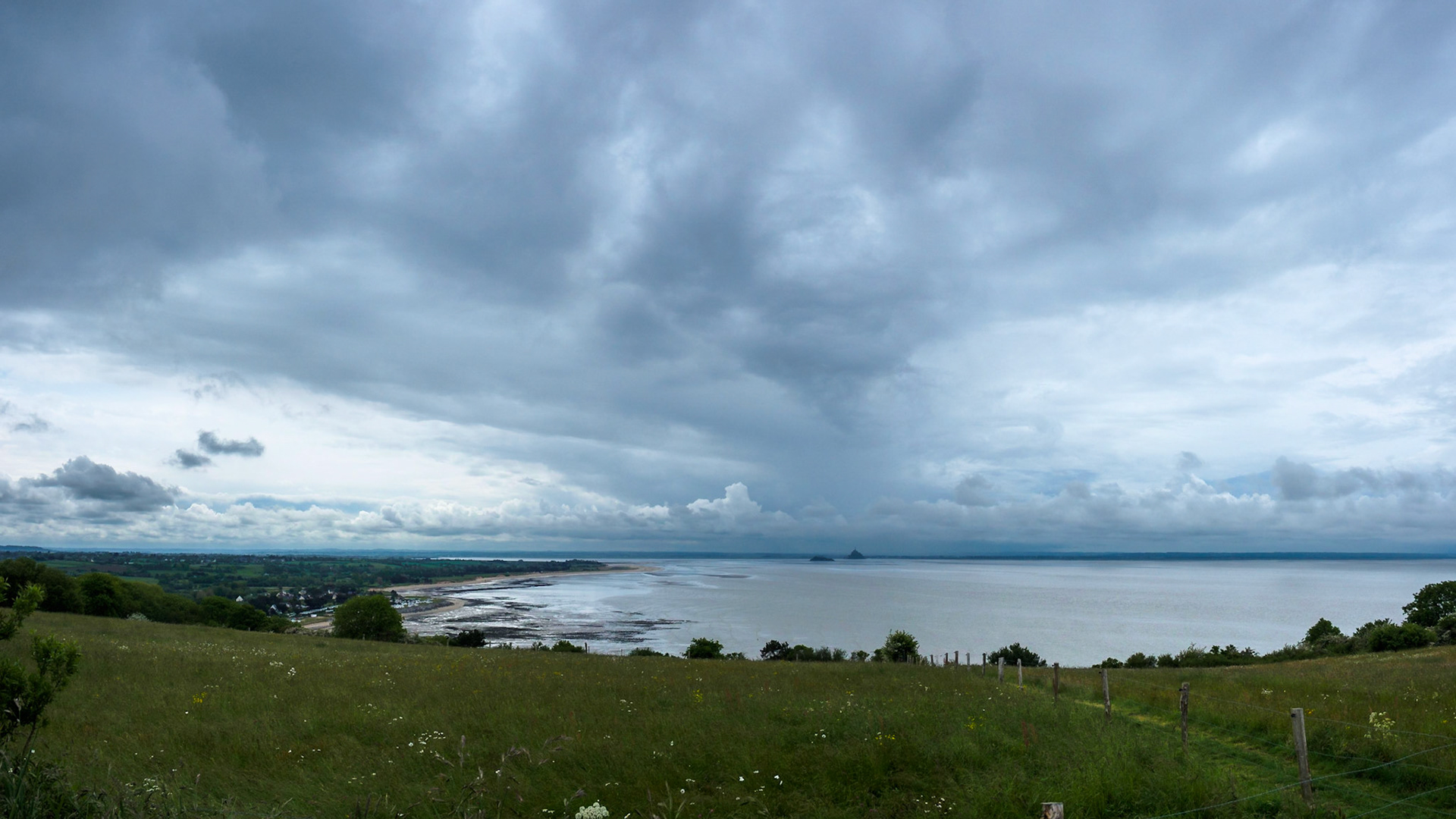 The famous Mont Saint-Michel, seen from high up at Saint-Léonard