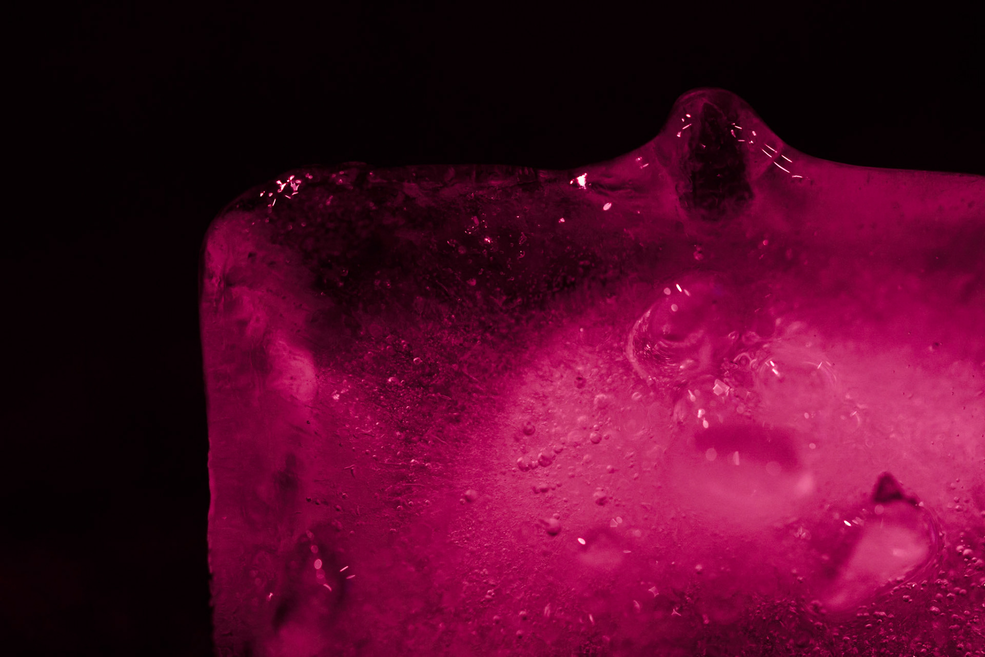 Magenta shoulders of ice