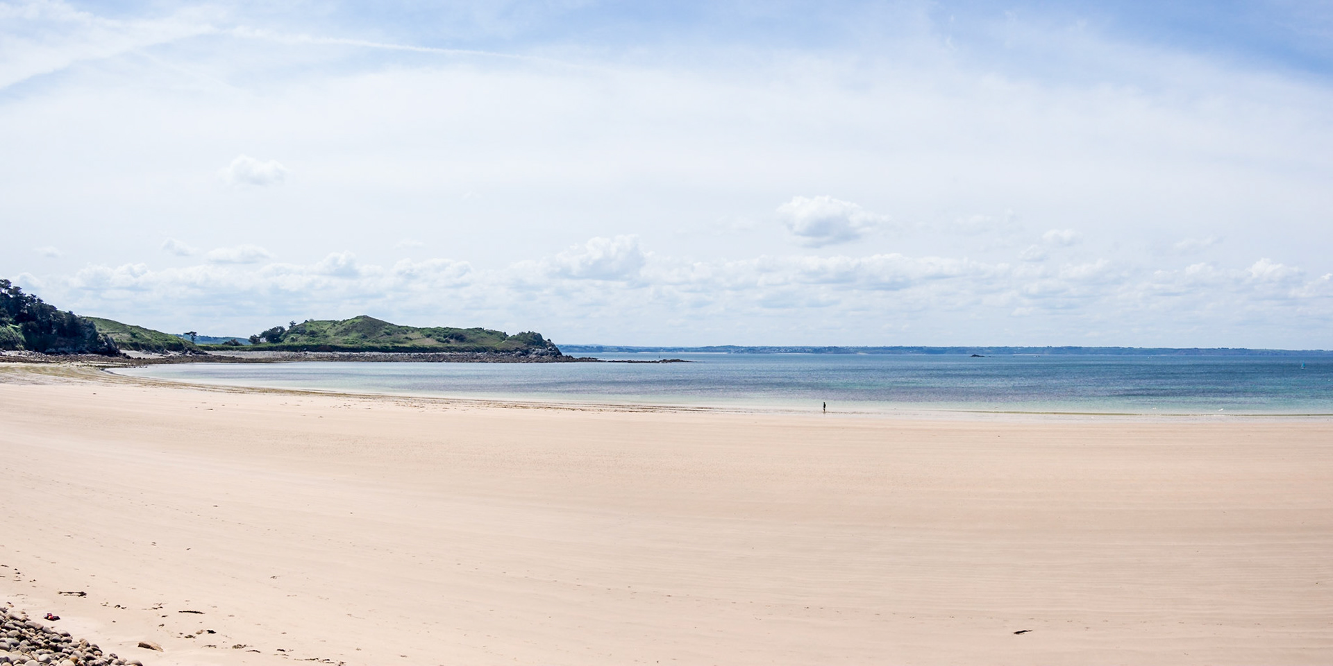 Beach at Trébeurden, Bretagne, Pointe de Bihit in the background.