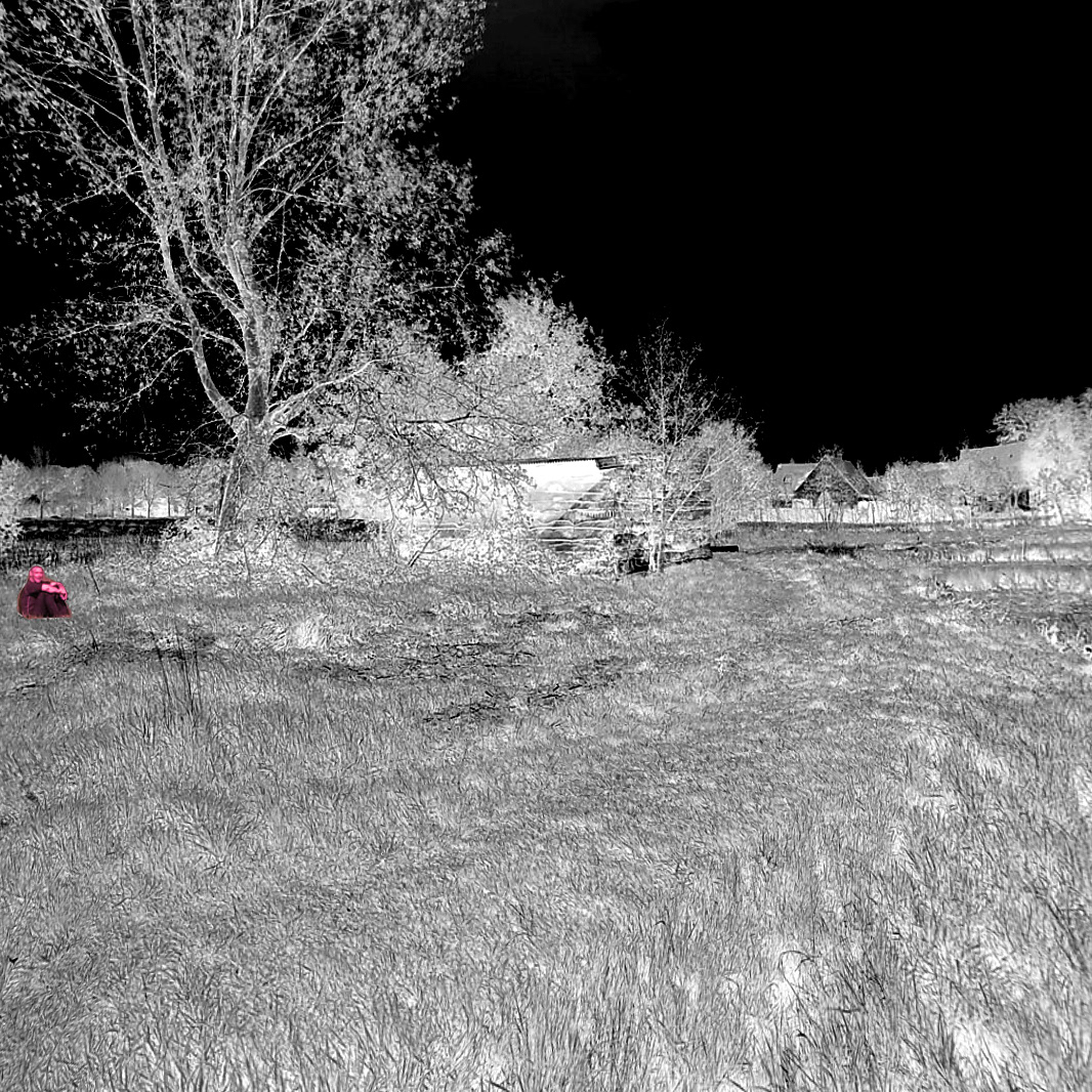 Man relaxing while looking at the pond